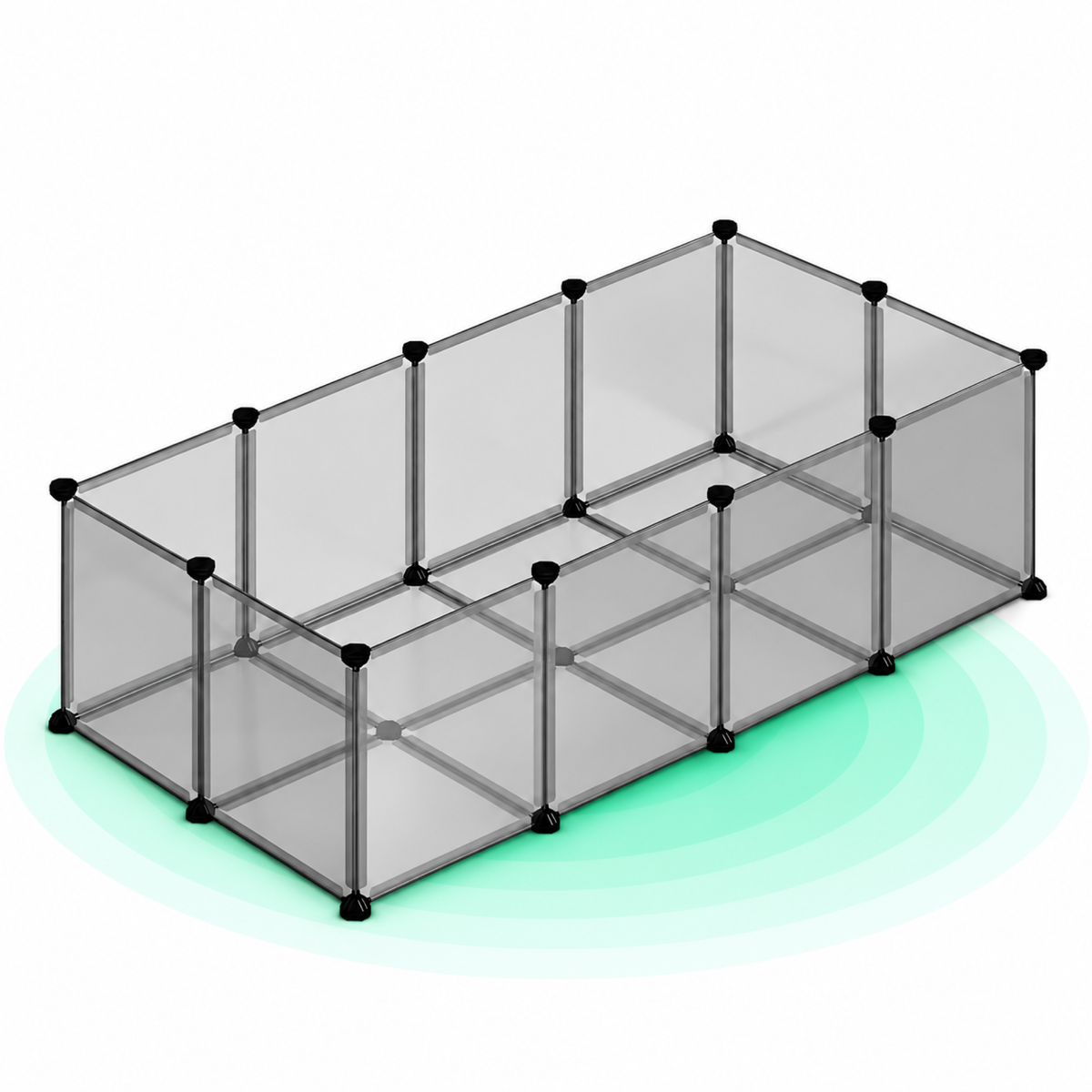 SONGMICS Tarc pentru animale de companie, din plastic, DIY, configurabil, 143x73x46cm, gri