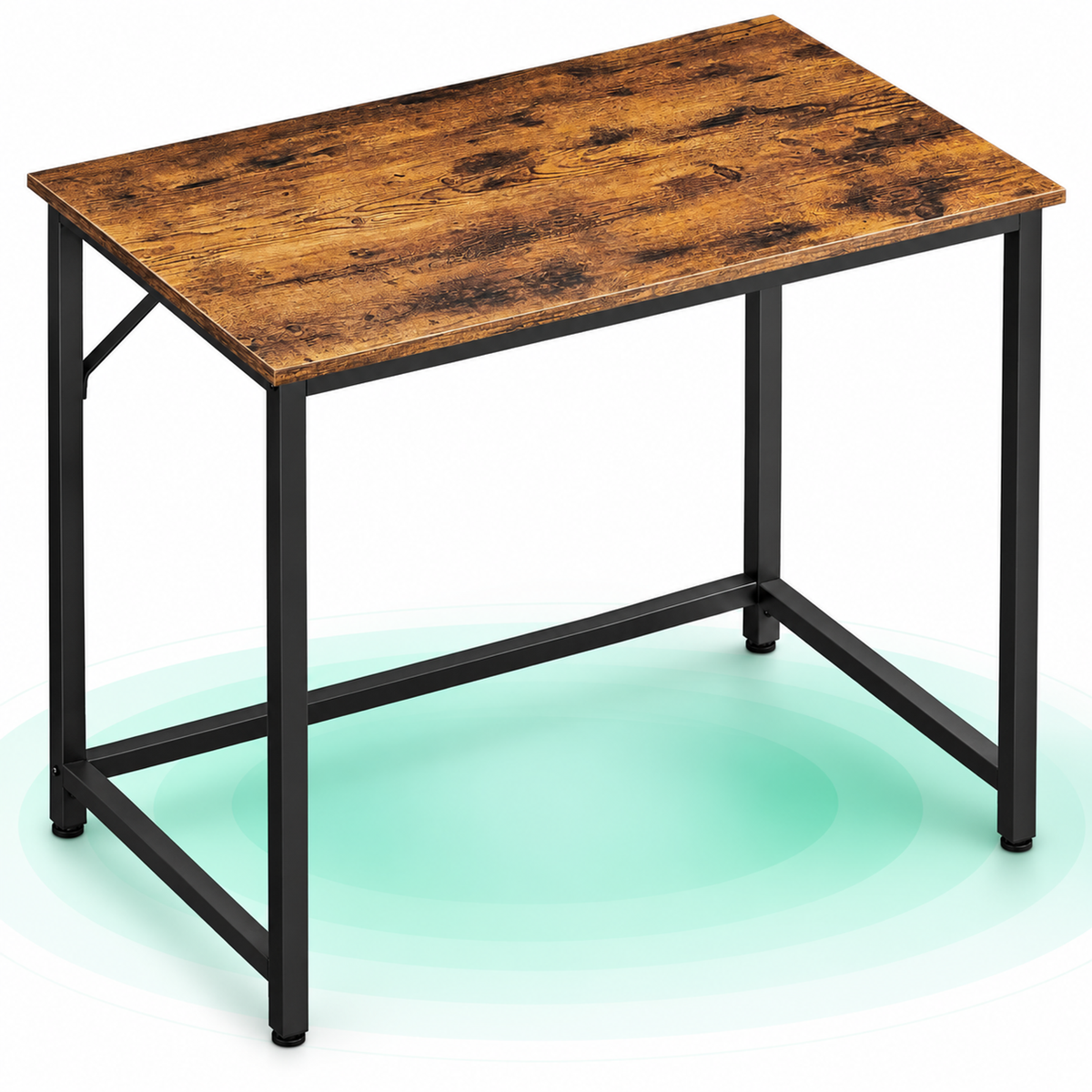 VASAGLE Birou PC compact, stil industrial, PAL si cadru metalic, 80x50x76 cm, maro rustic