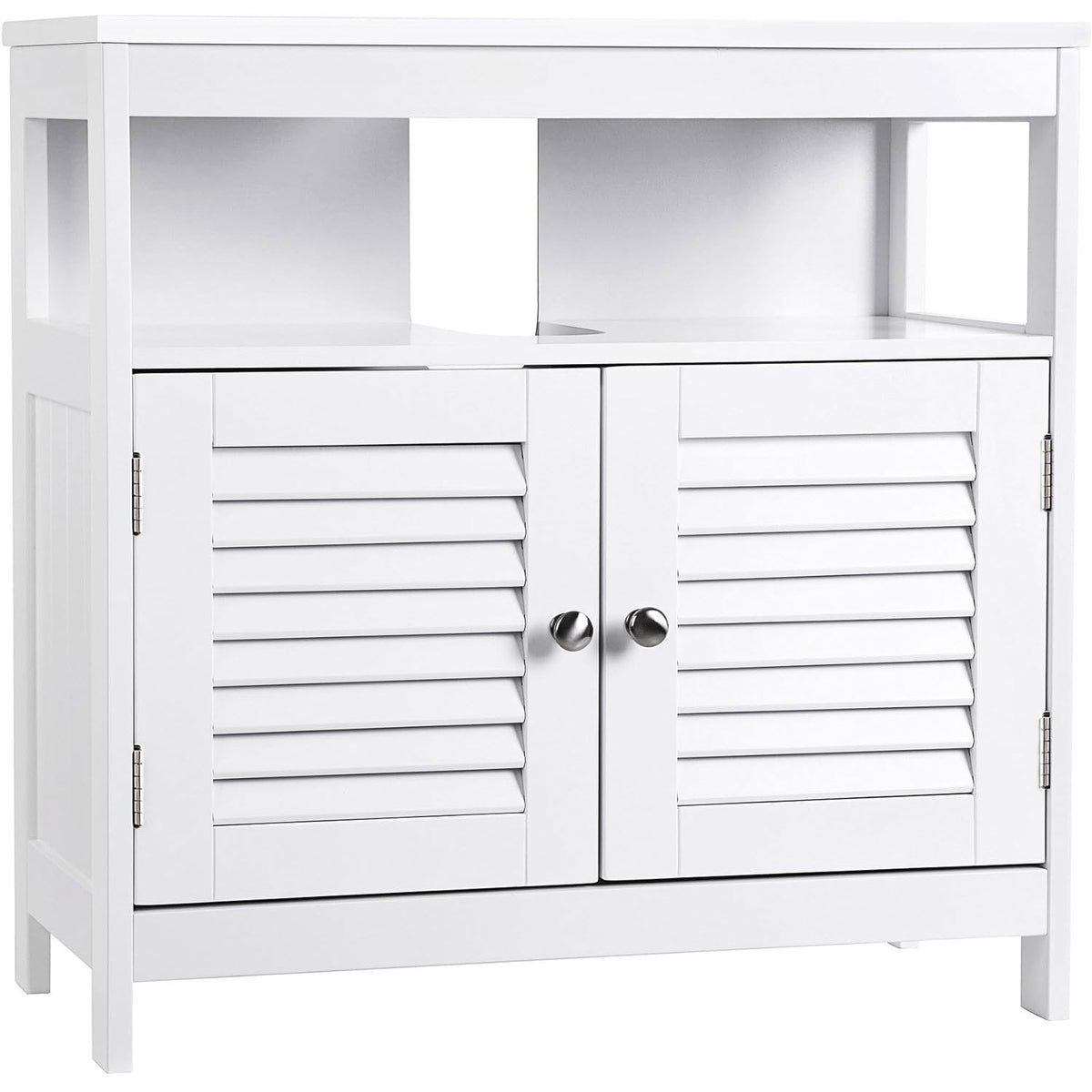VASAGLE Dulap baie baza lavoar, cu 2 usi, 2 compartimente, alb 60x60x30 cm, alb