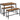 VASAGLE Masa de bar cu 2 banci, design industrial, 110x70x75 cm, maro rustic