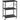 VASAGLE Raft de bucatarie pe roti, carucior de servire cu 3 rafturi, cadru metalic, 40x60x89 cm, design industrial, negru