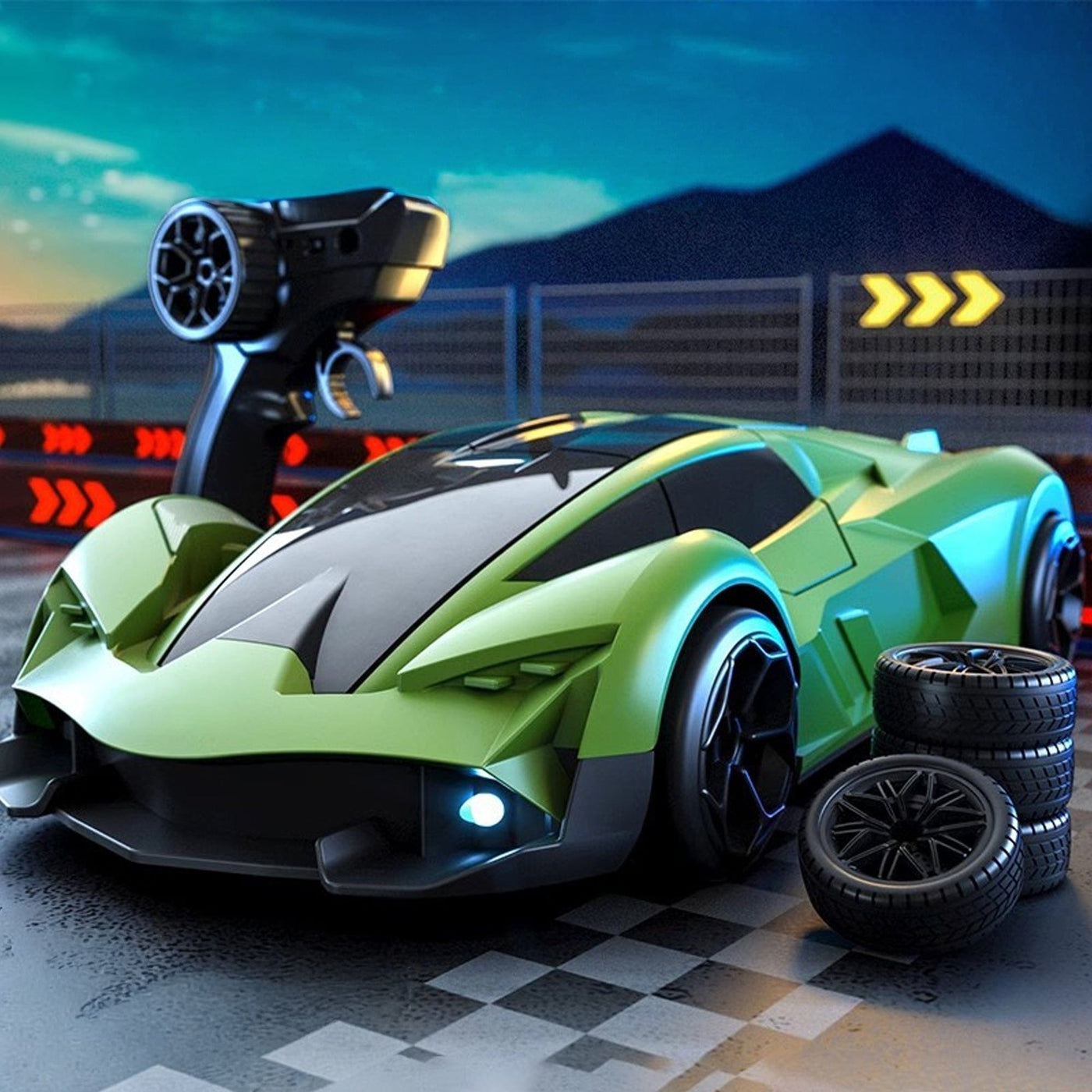 Masina RC Timebox, - Lamborghini 4WD pentru viteza si drift, Verde - Imagine 1