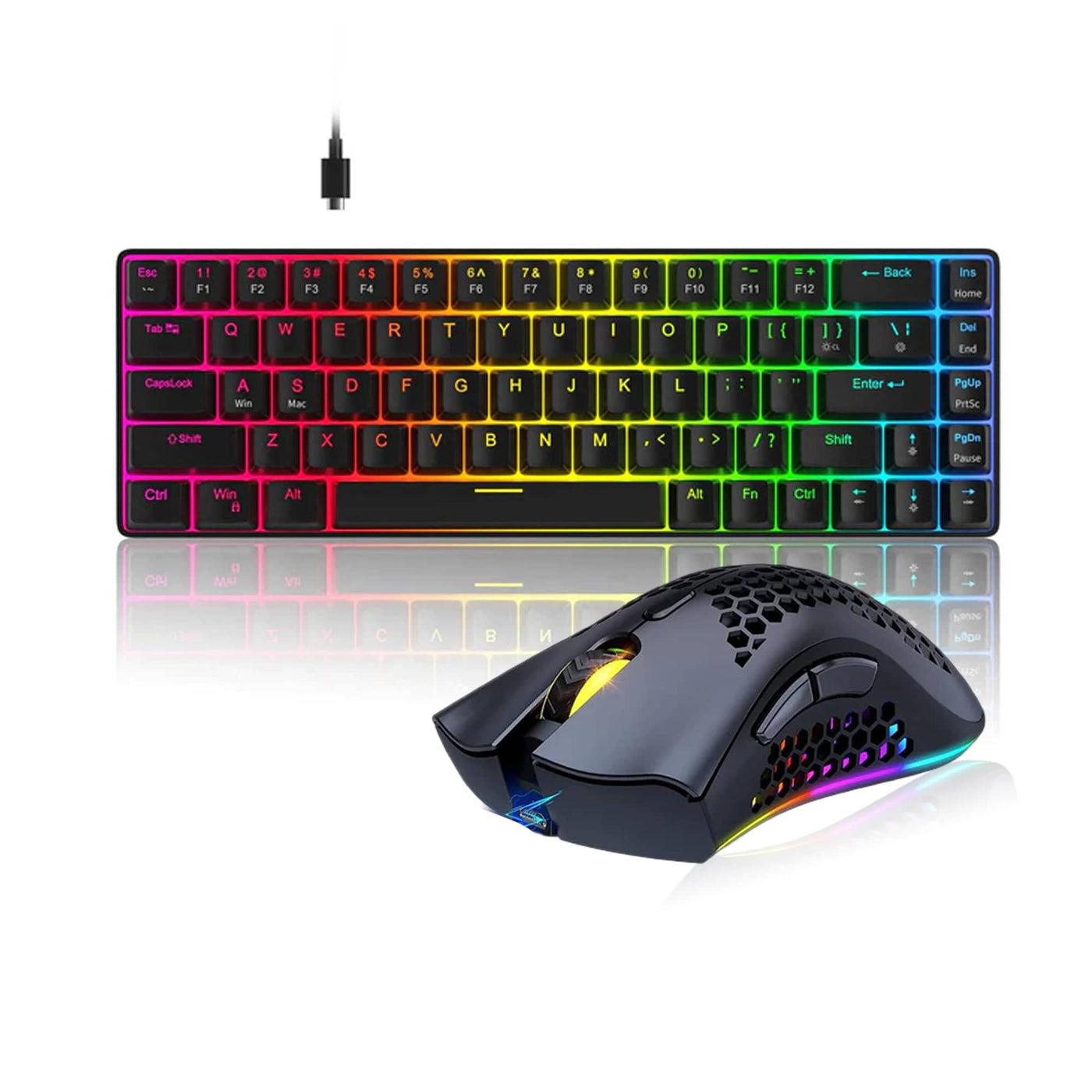 Pachet Gaming Timebox, 60%, Wireless, 95g, FastCharge, USB 2, 4 GHz, Negru - Imagine 1