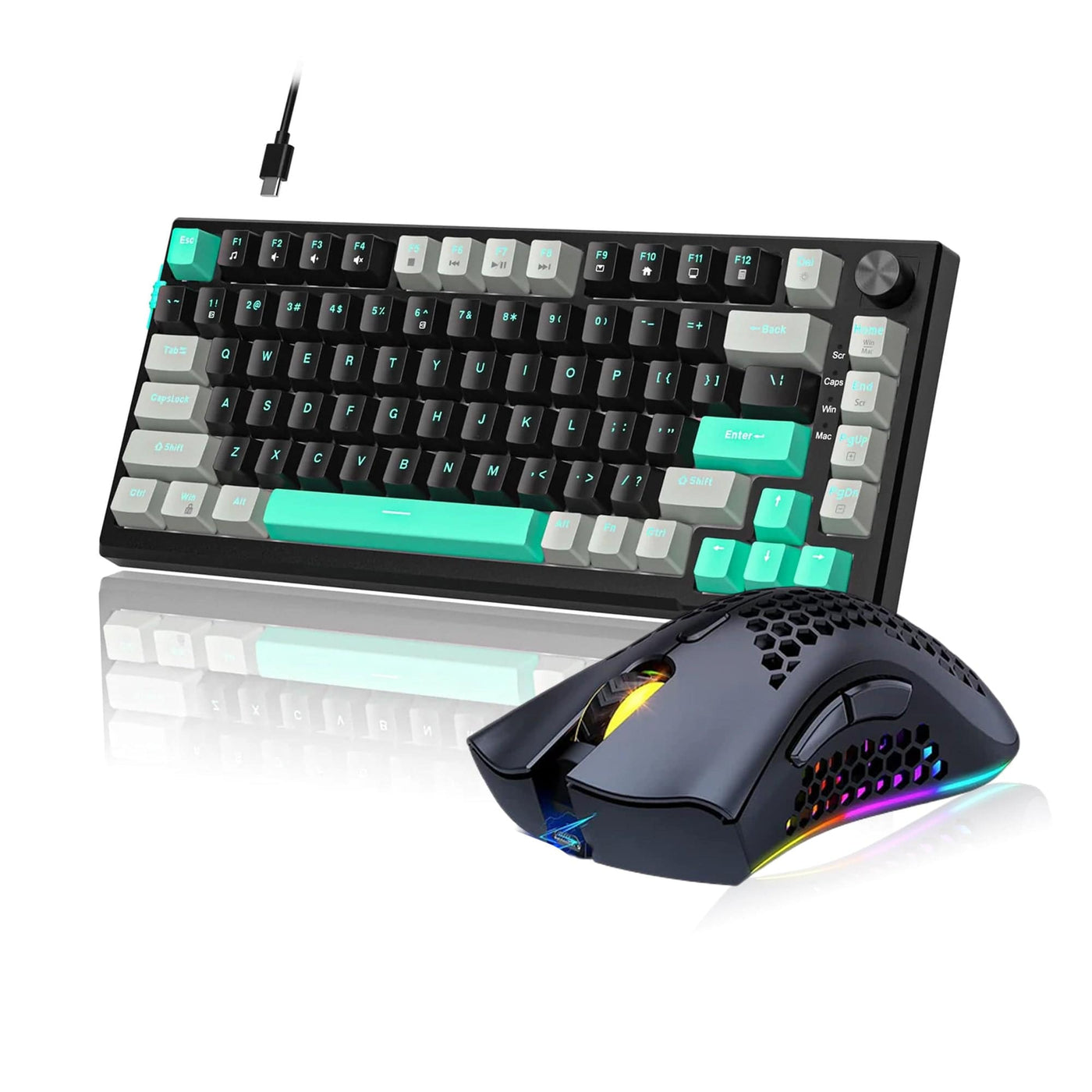 Pachet Gaming Timebox, Blue Switch, 75%, Hot-Swap, Wireless, Negru - Imagine 1