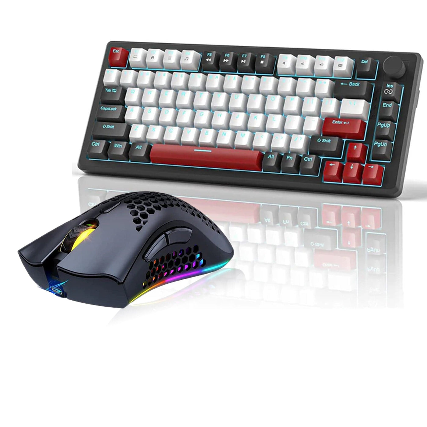 Set Gaming Timebox, Red Switch, 75%, Wireless, Tastatura Mecanica Gaming, Negru - Imagine 1