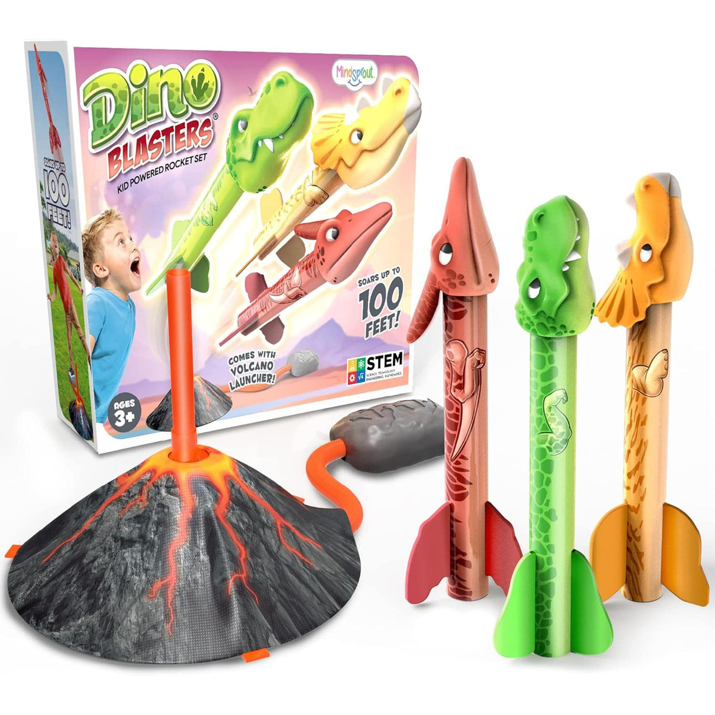 Set Dino Blasters, 100% Activare prin Saritura, Rachete din Spuma pentru Copii 3 - Imagine 1
