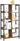 VASAGLE Biblioteca cu rafturi deschise, 8 compartimente, design industrial, 80x33x149cm, maro retro si negru