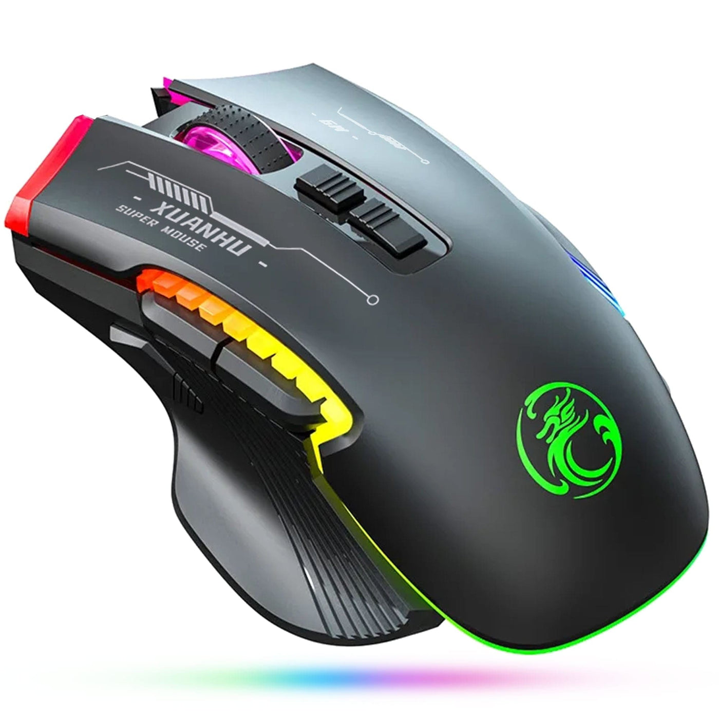 Mouse gaming wireless Timebox, 3200 DPI, FastCharge prin Type-C, USB, Negru - Imagine 1