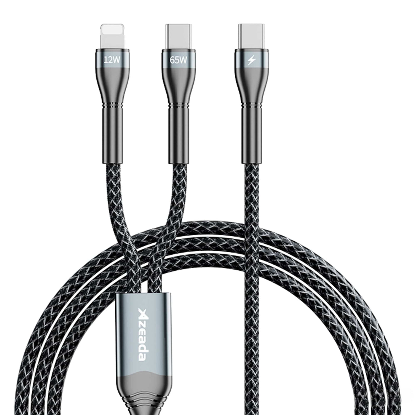 Cablu de Incarcare si Transfer de Date 2 in 1 Fast Charge 65W, 1,5m, Negru - Imagine 1