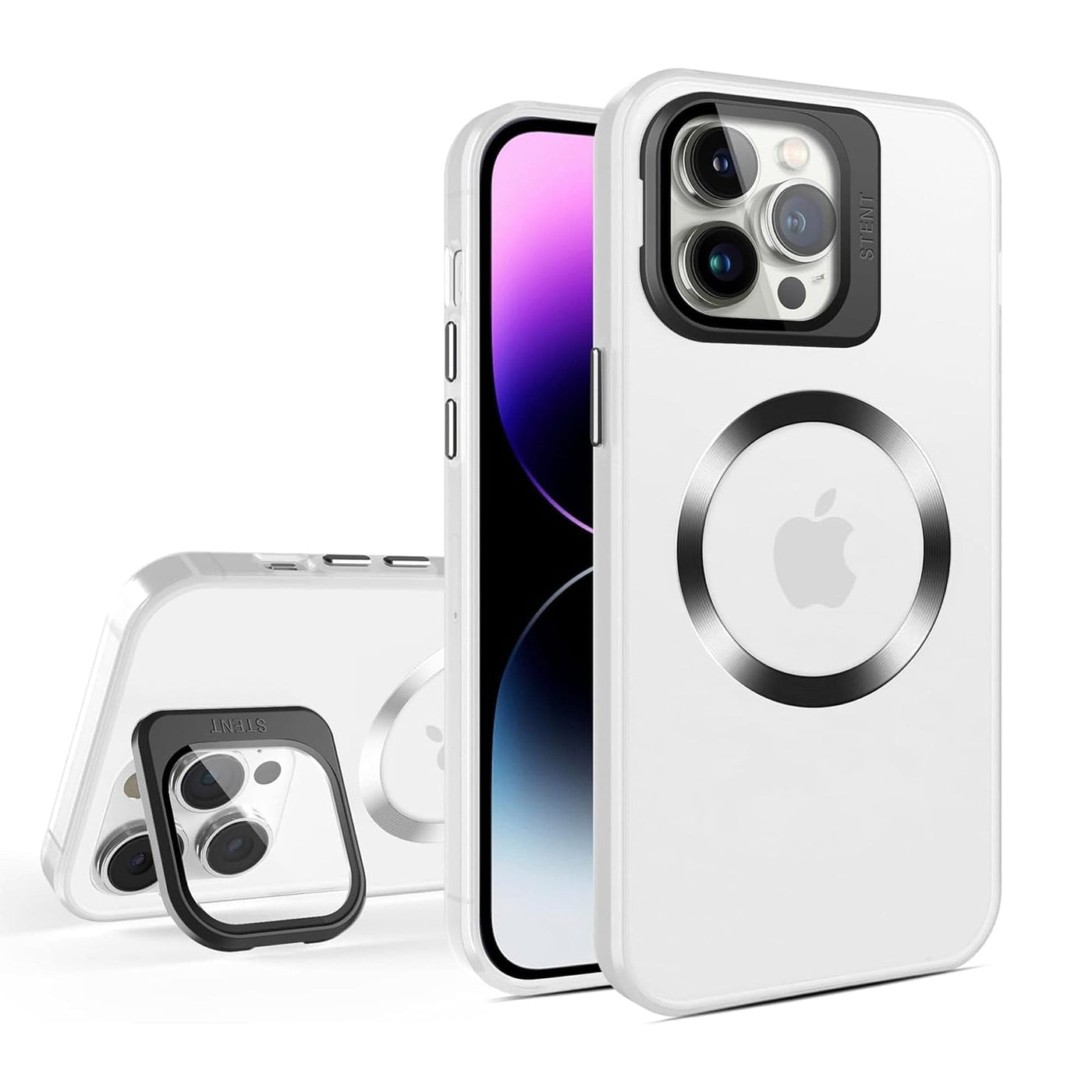 Husa de protectie Timebox, iPhone 15 Pro Max, Magsafe, Protectie camera, Alb - Imagine 1