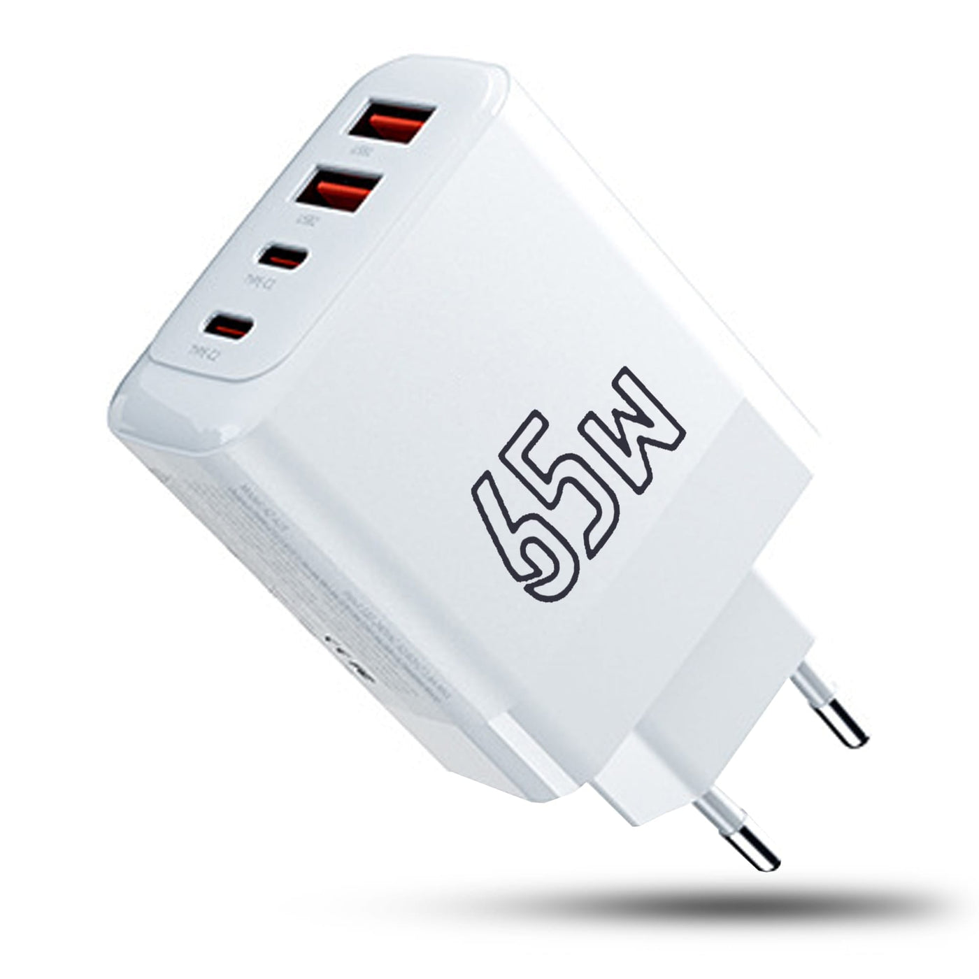 Incarcator Retea Timebox, 4 Porturi, 65W, 2 x Type-C, 2 x USB , Alb - Imagine 1