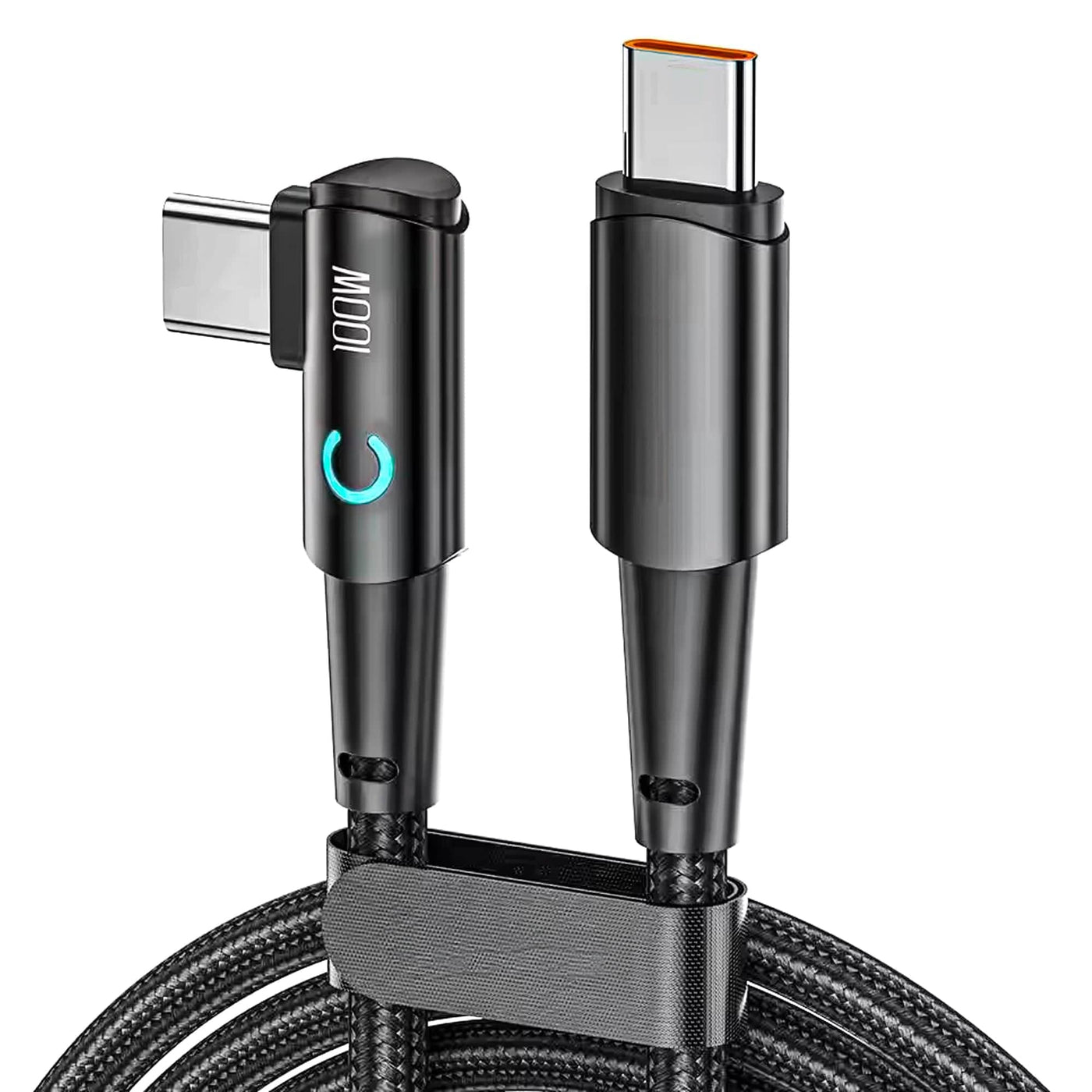 Cablu de Incarcare si Transfer de Date Timebox, USB-C la Type-C, 100W, 2m, Negru - Imagine 1