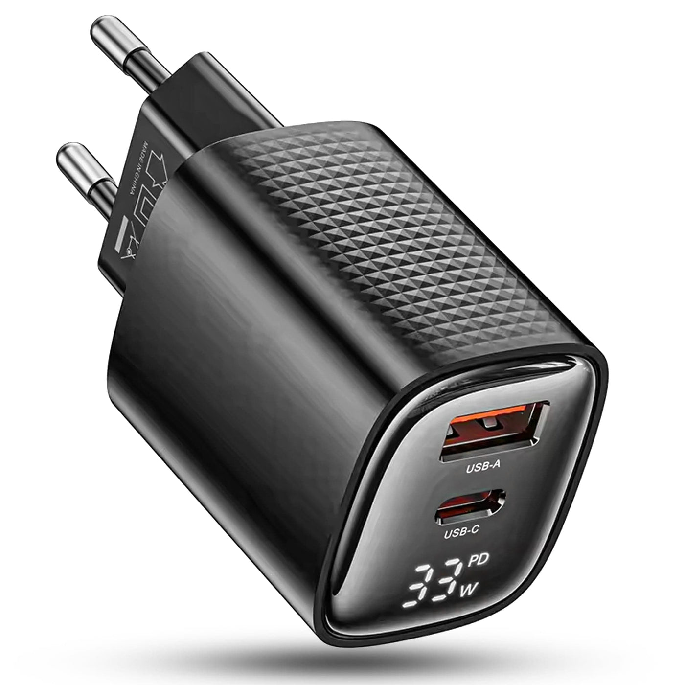 Incarcator Retea Timebox, 2 Porturi, 33W, 1 x Type-C, 1 x USB, Negru - Imagine 1