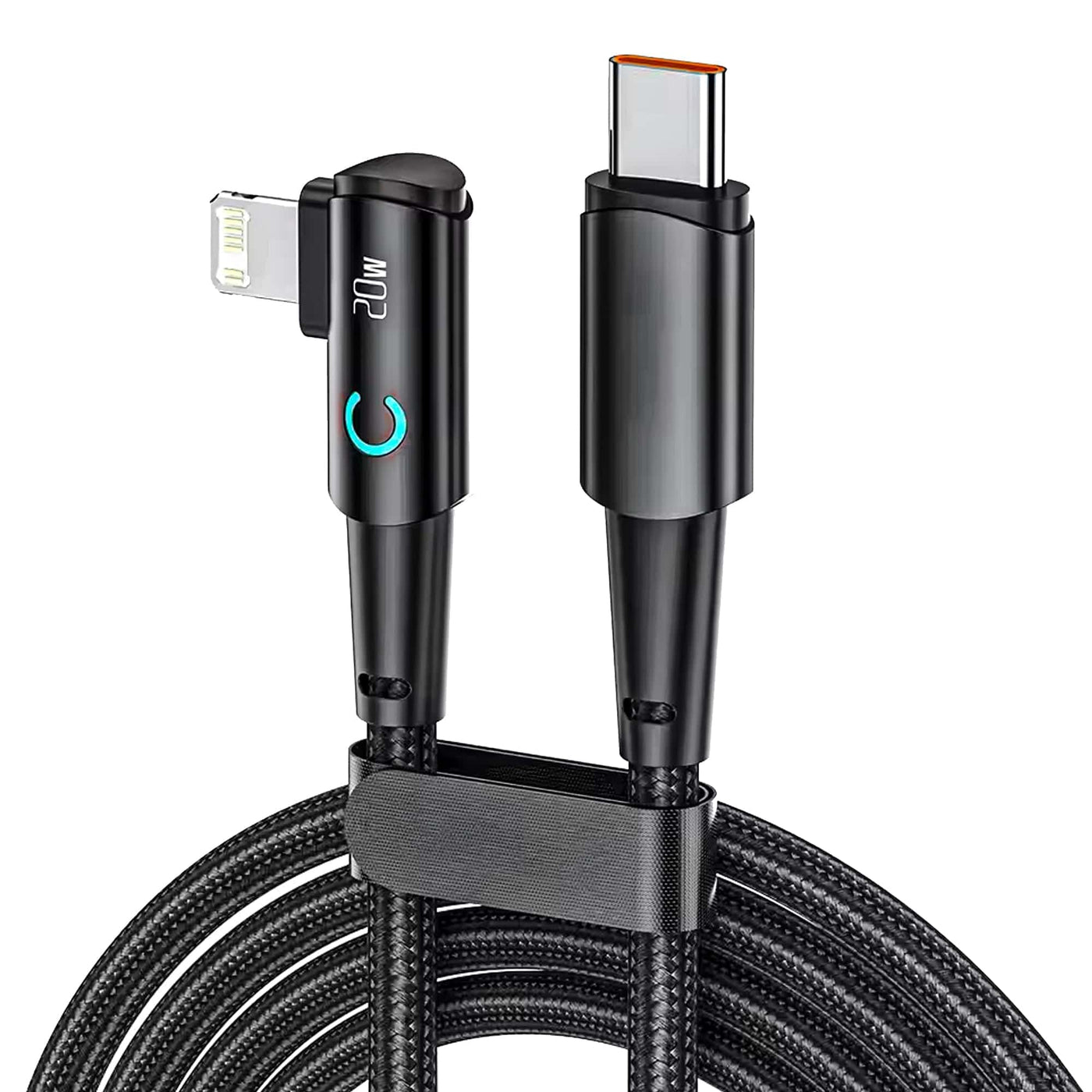 Cablu de Incarcare si Transfer de Date Timebox, USB-C la Lightning, 20W, 2m, Negru - Imagine 1