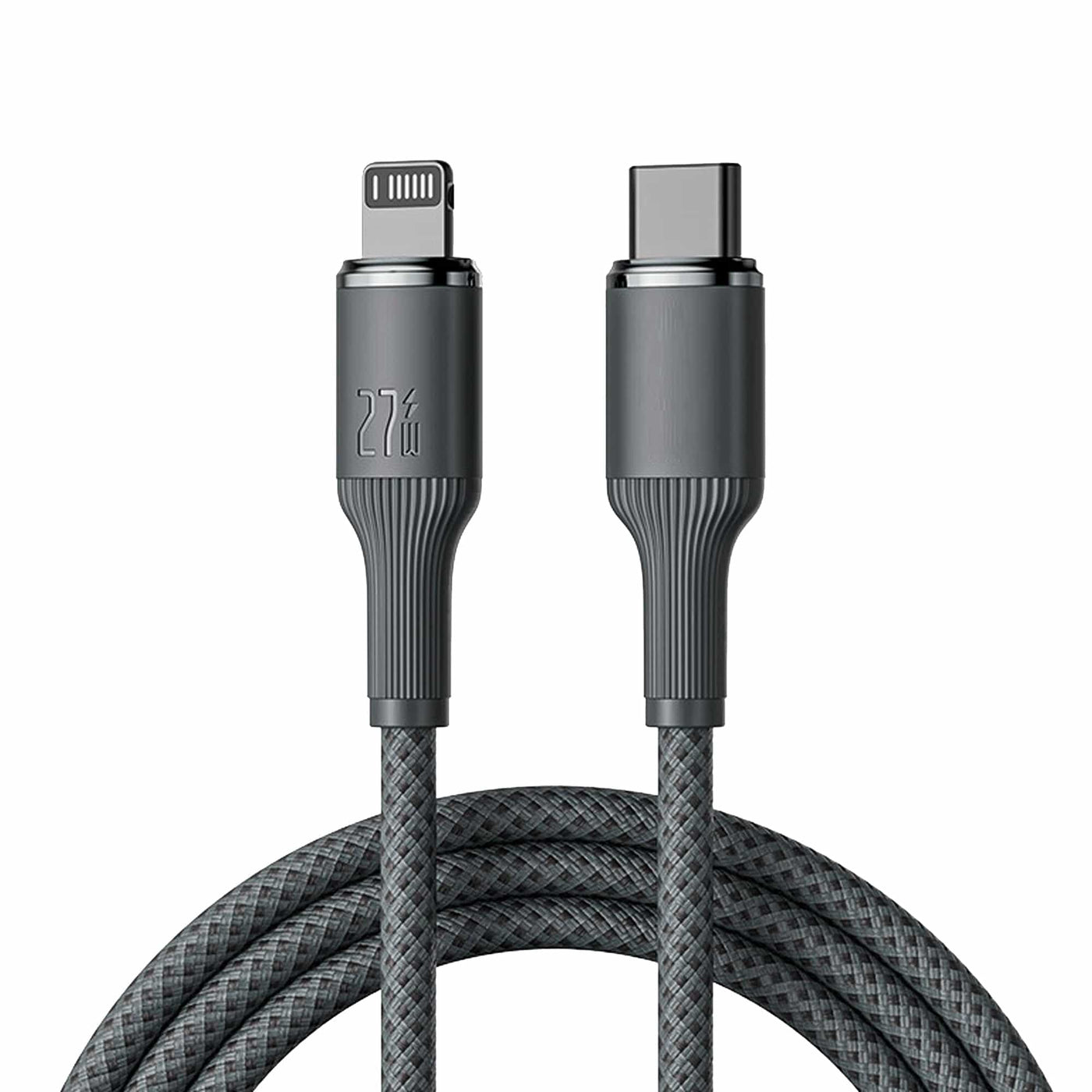 Cablu de Incarcare si Transfer de Date Timebox, USB-C la Lightning, 27W, 1,8m, Negru - Imagine 1