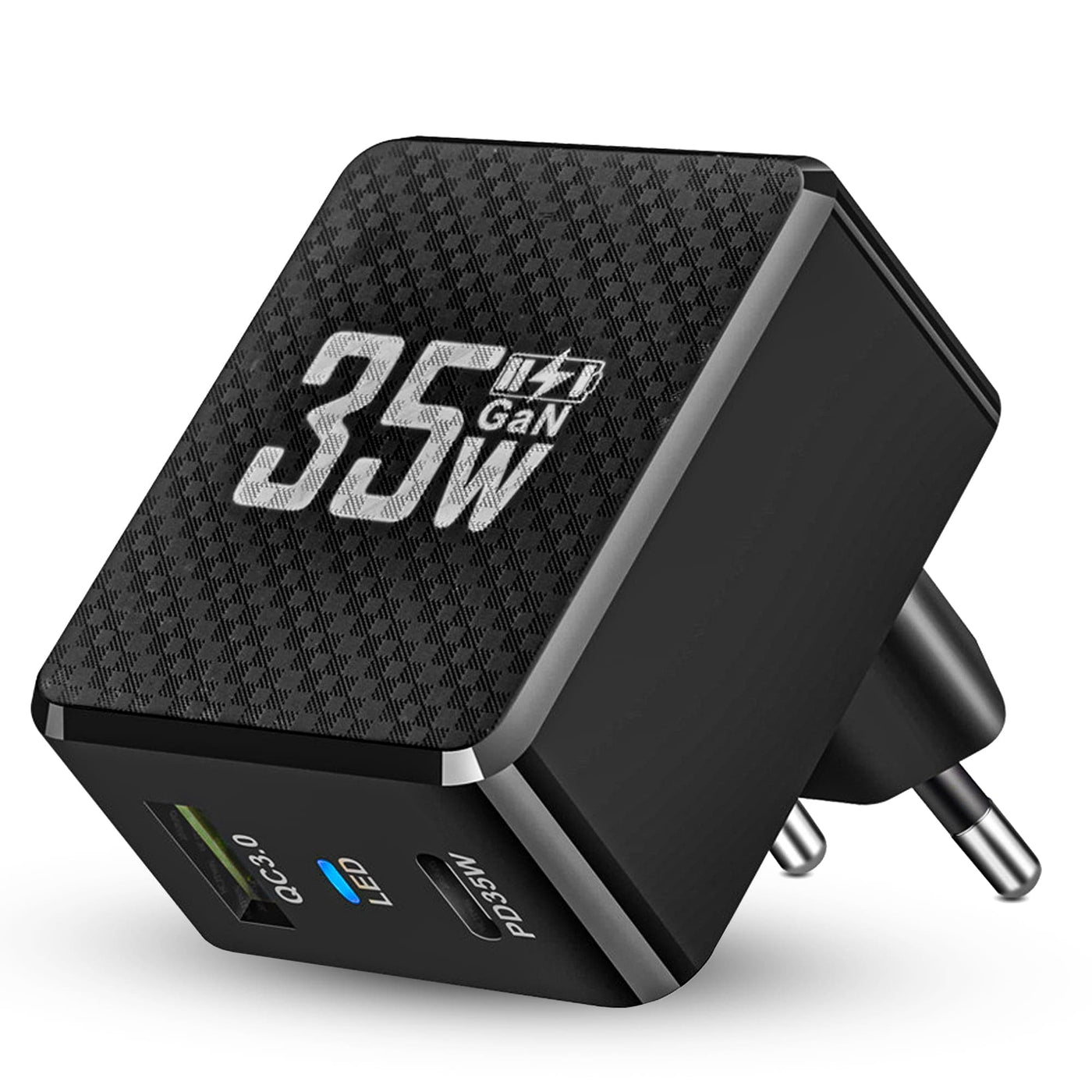 Incarcator Retea Timebox, 2 Porturi, 35W, 1 x Type-C, 1 x Q, C 3, LED, Negru - Imagine 1