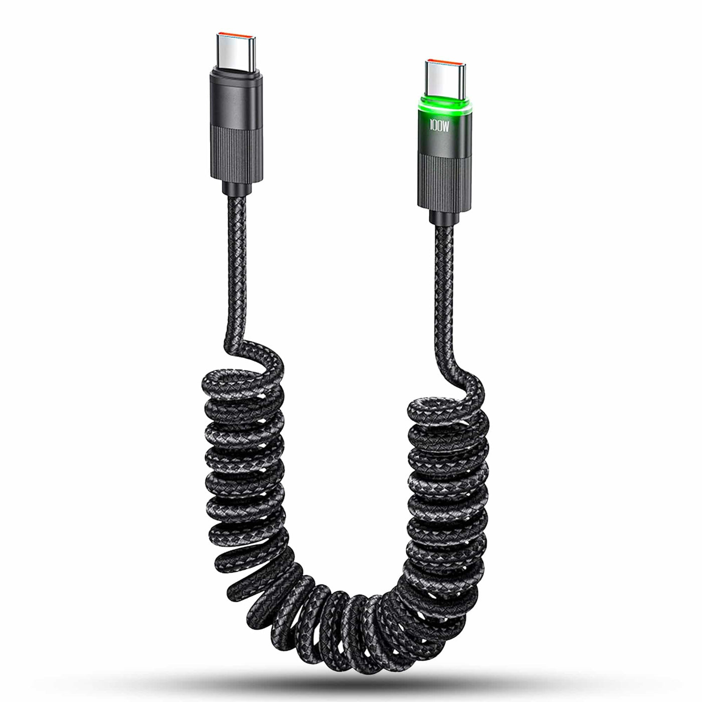 Cablu de Incarcare si Transfer de Date 100W Timebox, USB-C la Type-C, 1,8m, Negru - Imagine 1