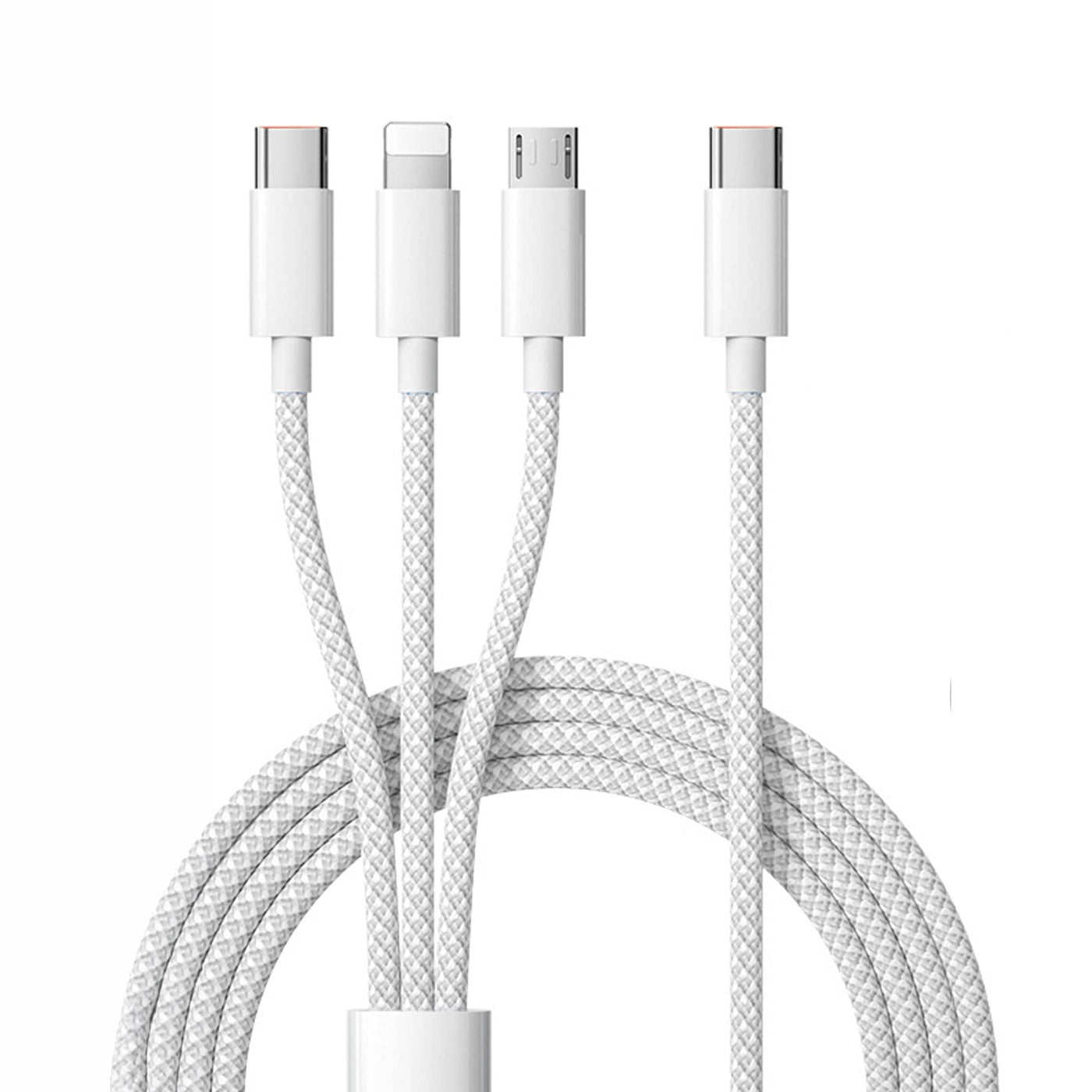 Cablu Date si Incarcare Rapida  Timebox 3 in 1  , PD Fast Charge, 1m, Textil Impletit, Gri - Imagine 1