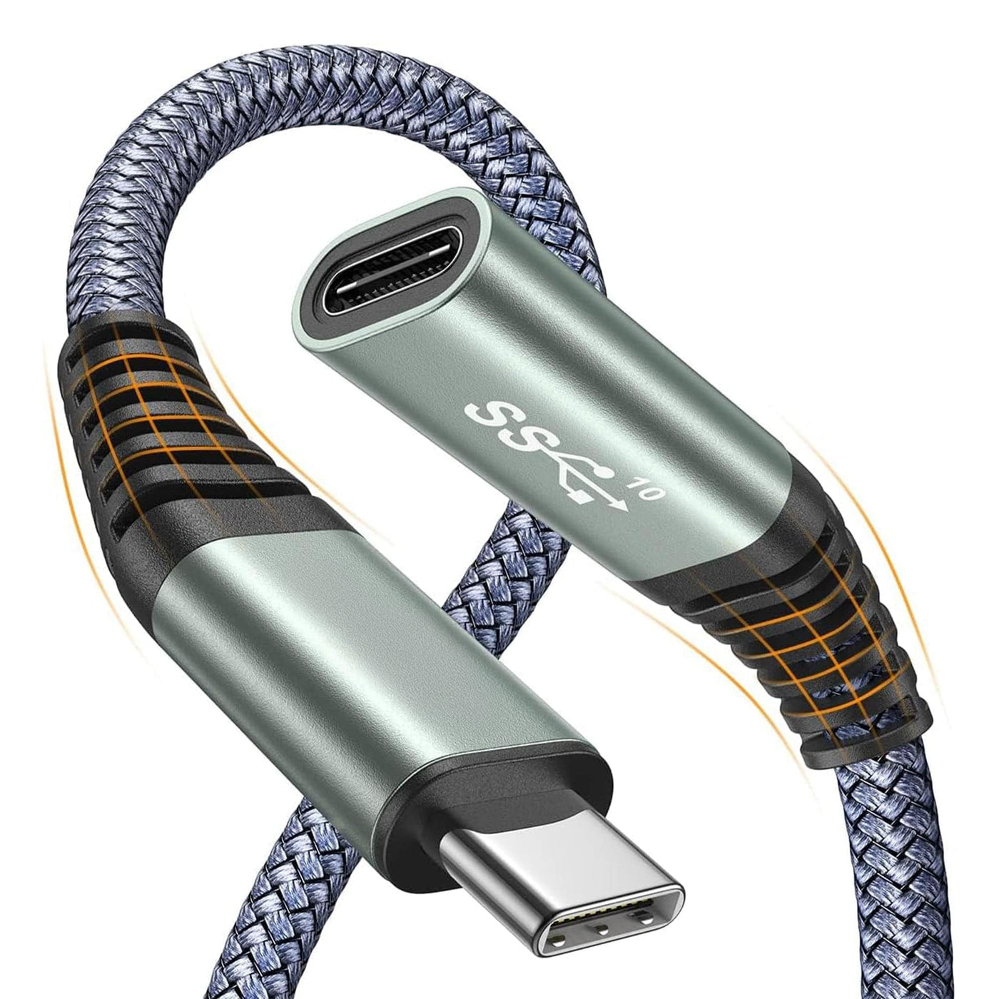Cablu Prelungitor USB C, 240W, 1m, USB 3, 20Gbps Transfer Rapid, iPad, Gri - Imagine 1