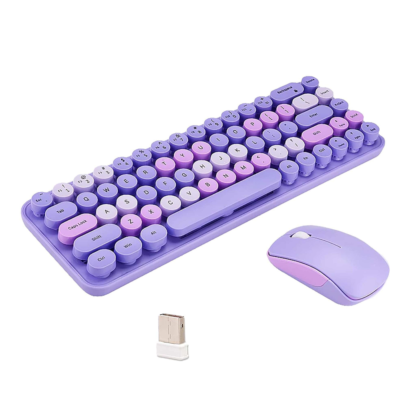 Set Tastatura si Mouse Wireless 2, 1200DPI, Format Compact 68 Taste, Mov - Imagine 1