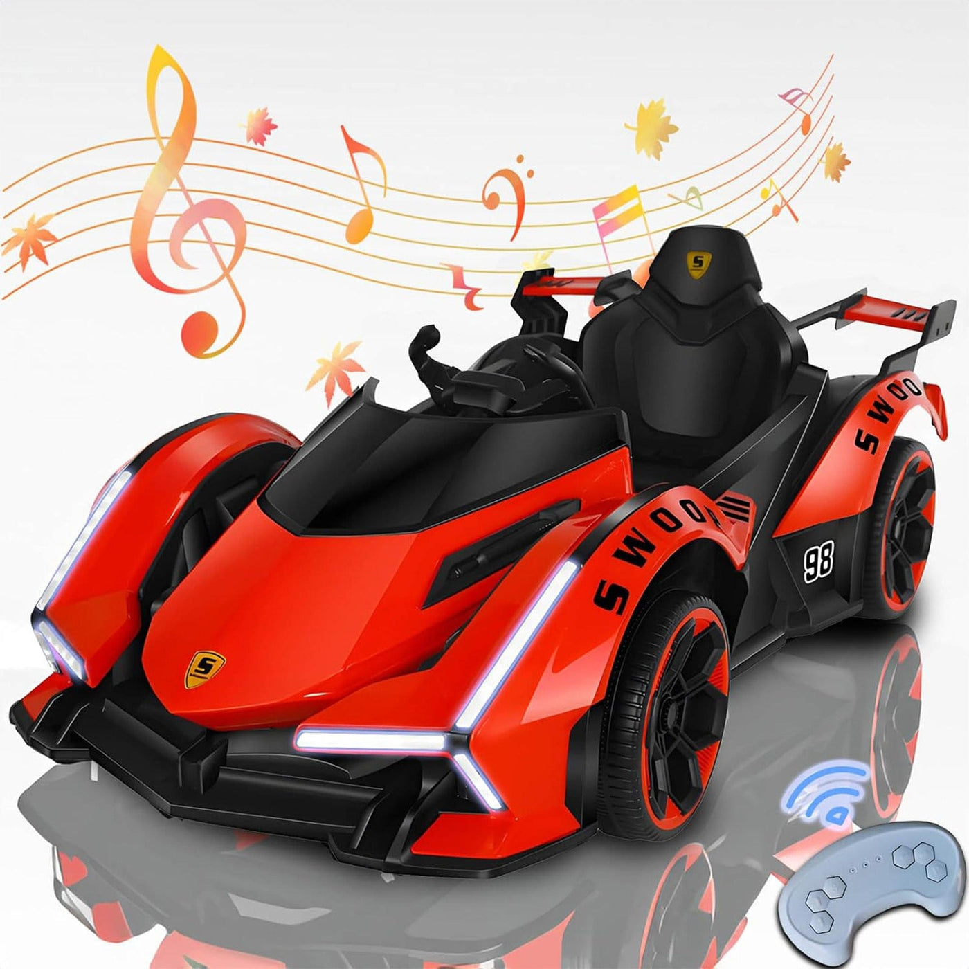 Kart Electric 12V7AH pentru Copii, Masinuta de Curse cu Drift, Rosu - Imagine 1