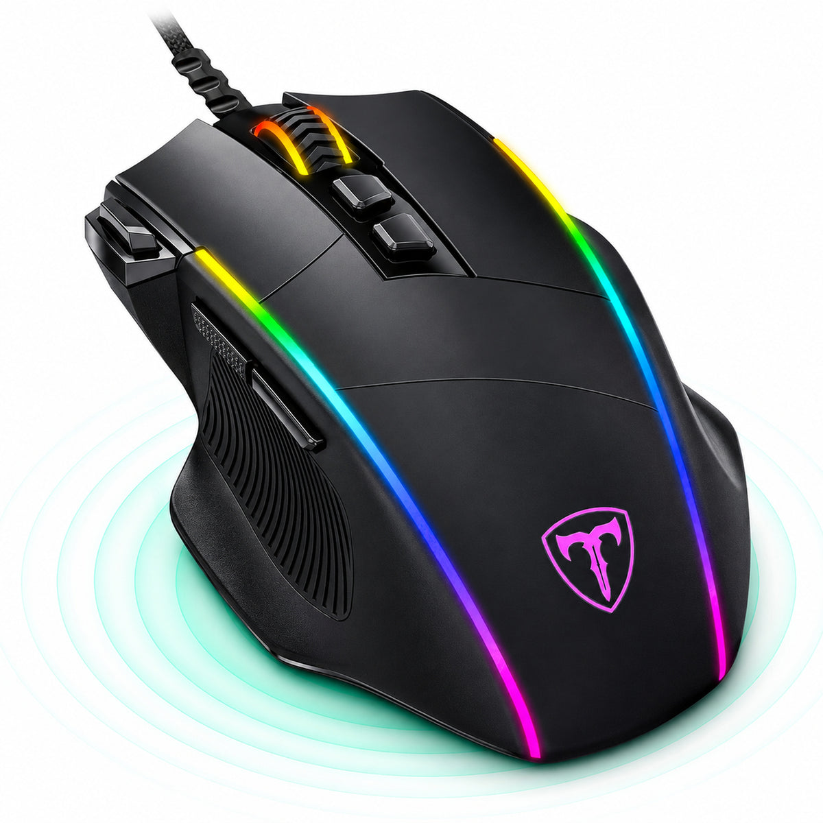 Mouse gaming Timebox, 5000 DPI, USB, Ergonomic, 1000Hz, RGB Led, Negru