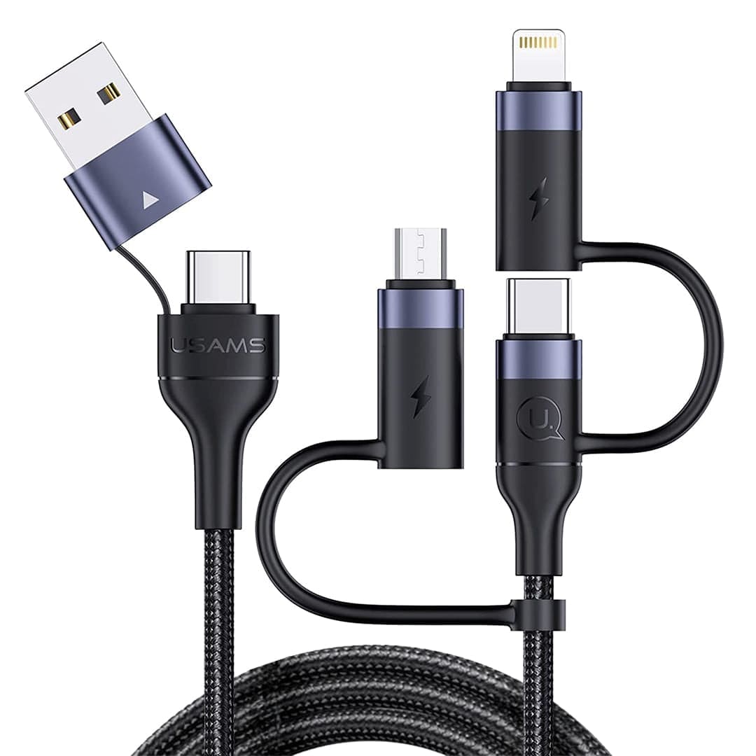 Cablu Date si Incarcare Rapida Usams, 5 in 1, 60W, 1,2m, QC 3, USB, Type-C - Imagine 1