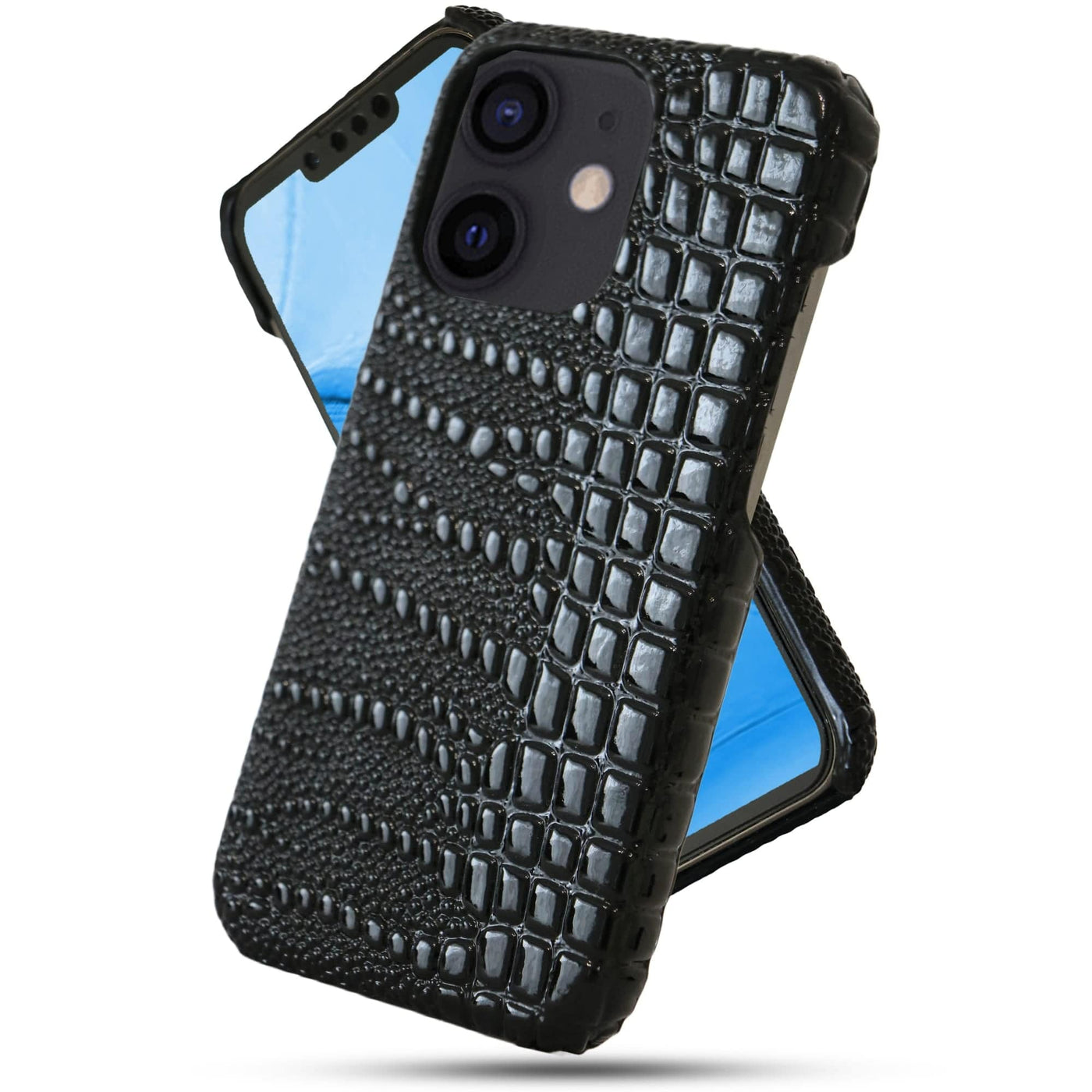 Husa de Protectie Timebox, Apple iPhone 12, Microfibra in Interior, Negru - Imagine 1