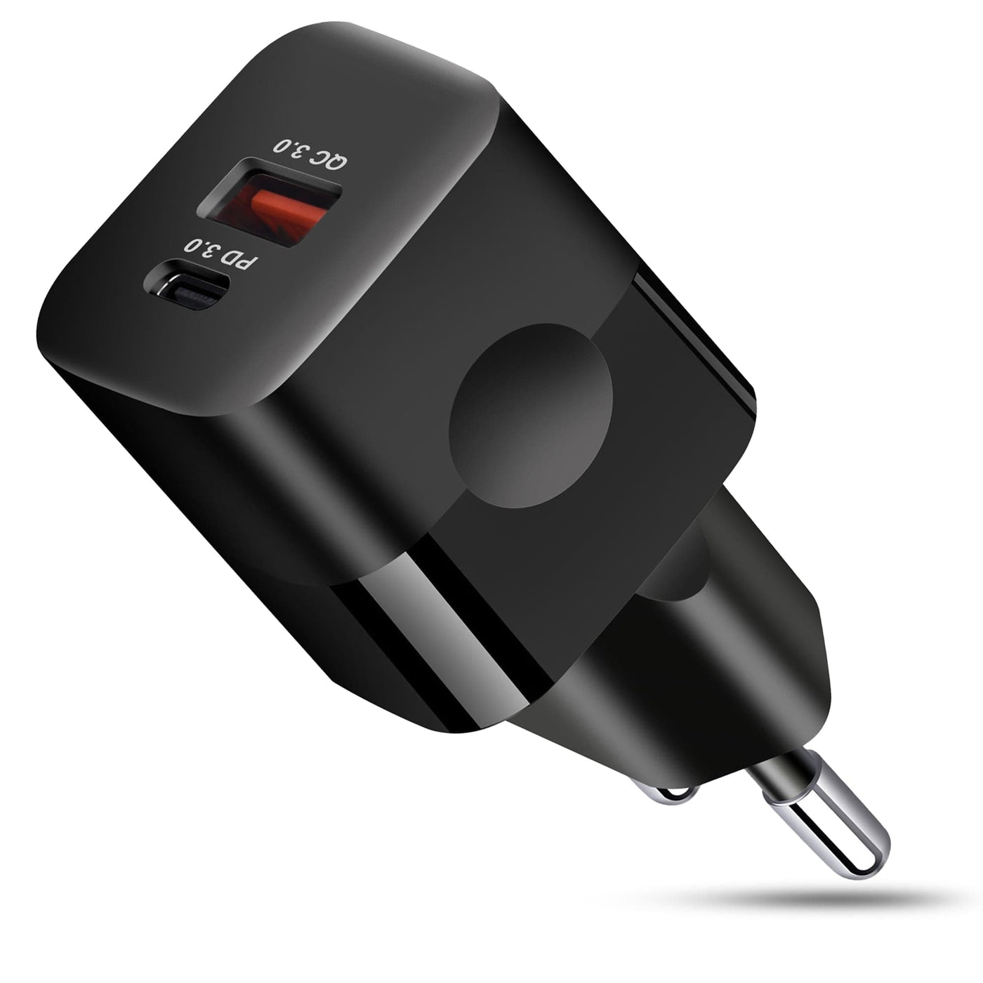 Incarcator Retea Timebox, 2 porturi, 20W, 18 W Incarcare Rapida - Type-C, Negru - Imagine 1