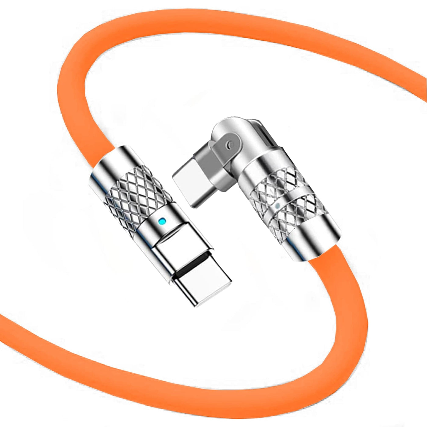 Cablu Date si Incarcare Rapida Timebox, 120W, 1,5m, Rotire 180 grade, Portocaliu - Imagine 1