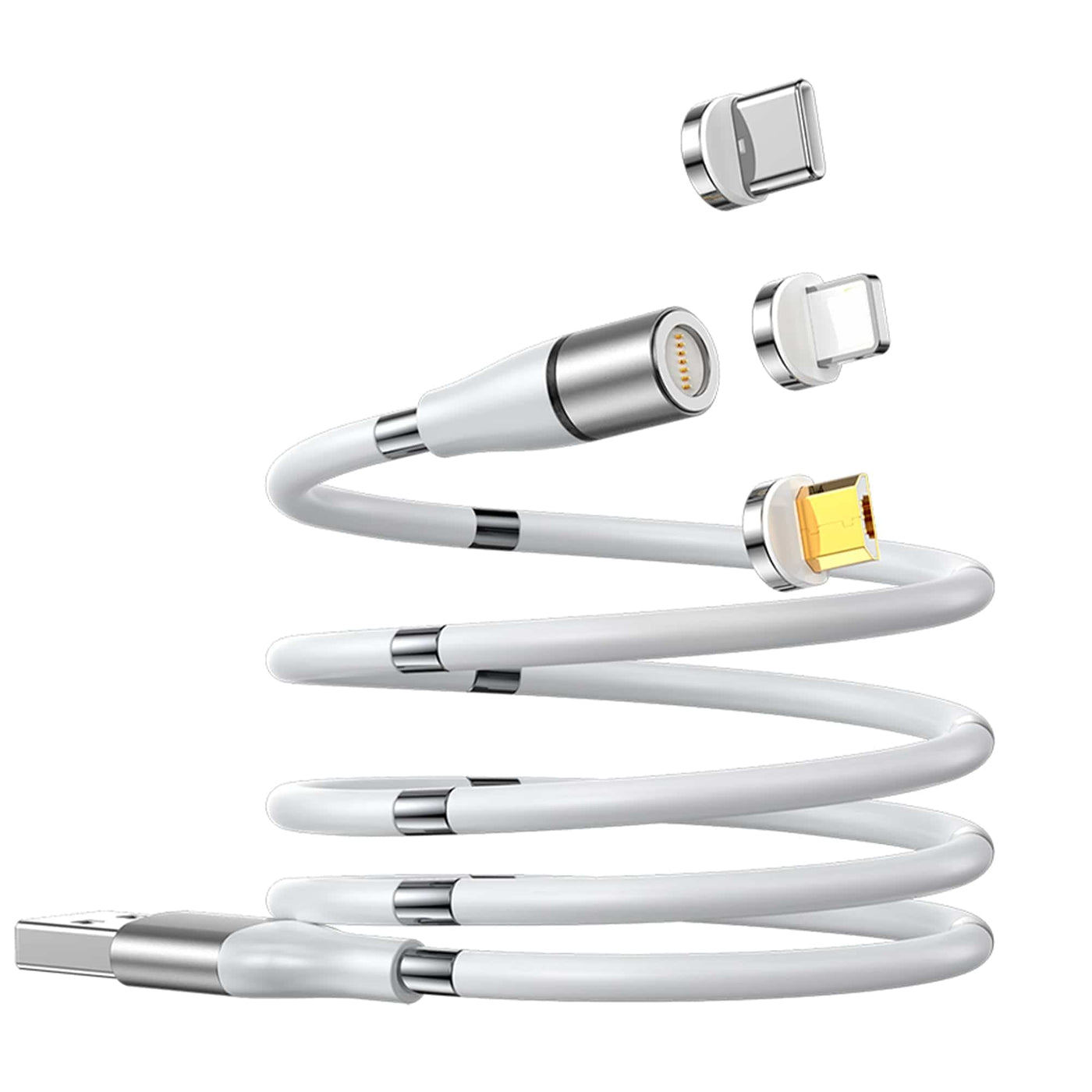 Cablu de date si incarcare Rapida Magnetic Timebox, 3 in 1, 1m, Fast Charge, USB - Imagine 1