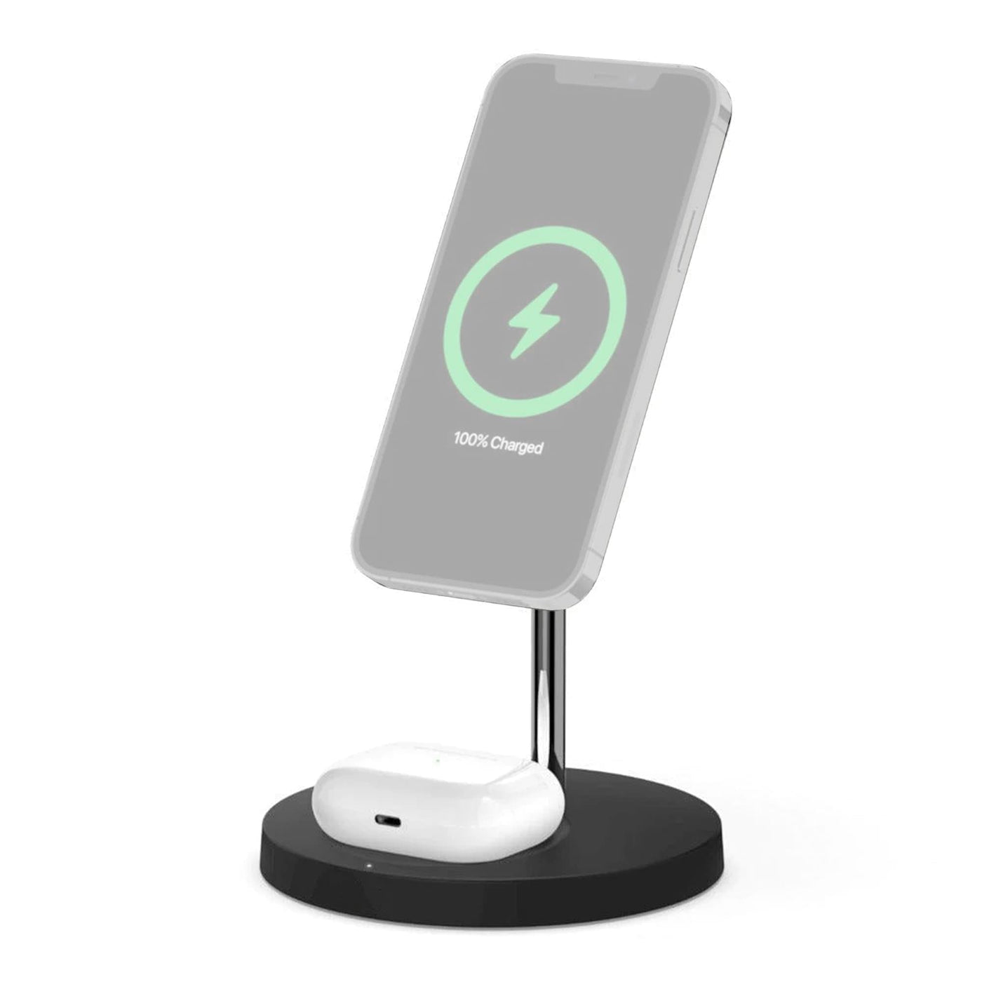 Incarcator Wireless Timebox, 15W, 2 In 1, Android, Samsung, Airpods, Huawei - Imagine 1