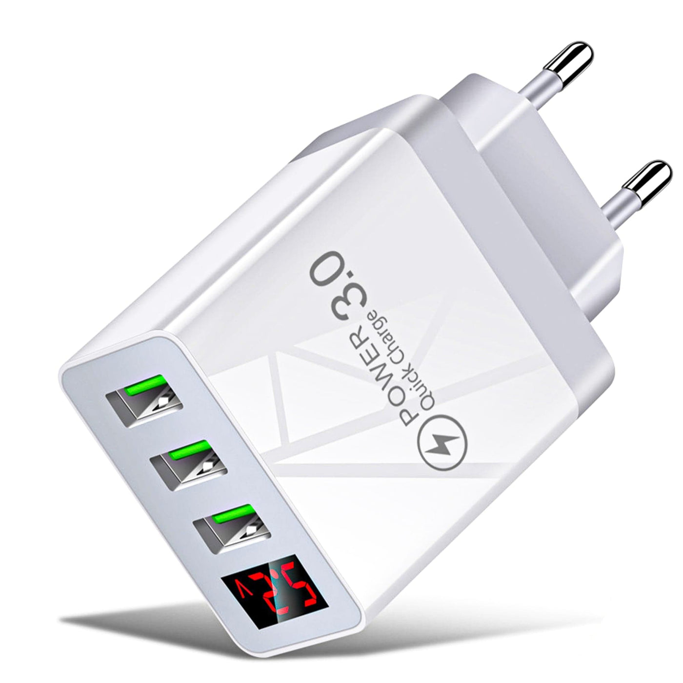 Incarcator Retea Timebox, 3 Porturi, 15W, 3 x USB, LED Voltaj, Alb - Imagine 1