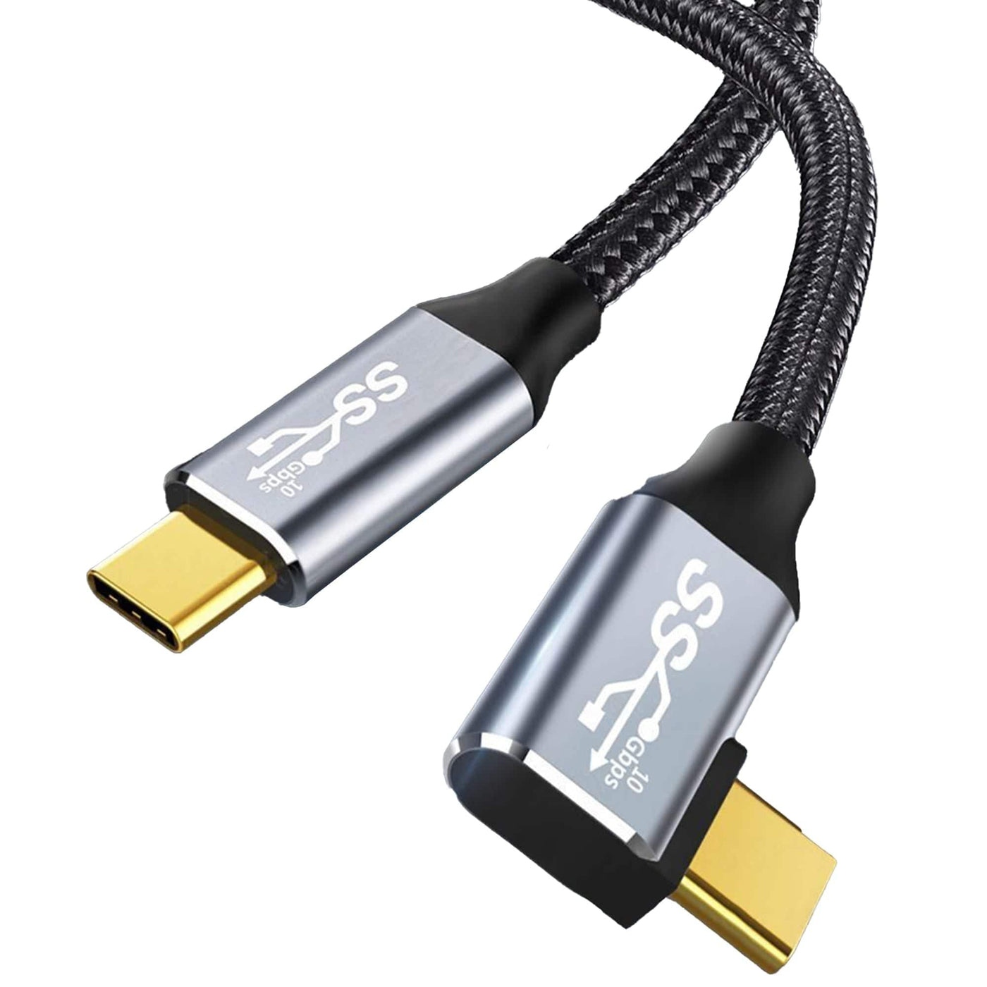 Cablu de date si Incarcare Rapida Timebox, Type-C la Type-C, 100W, 2m, USB3, Gri - Imagine 1