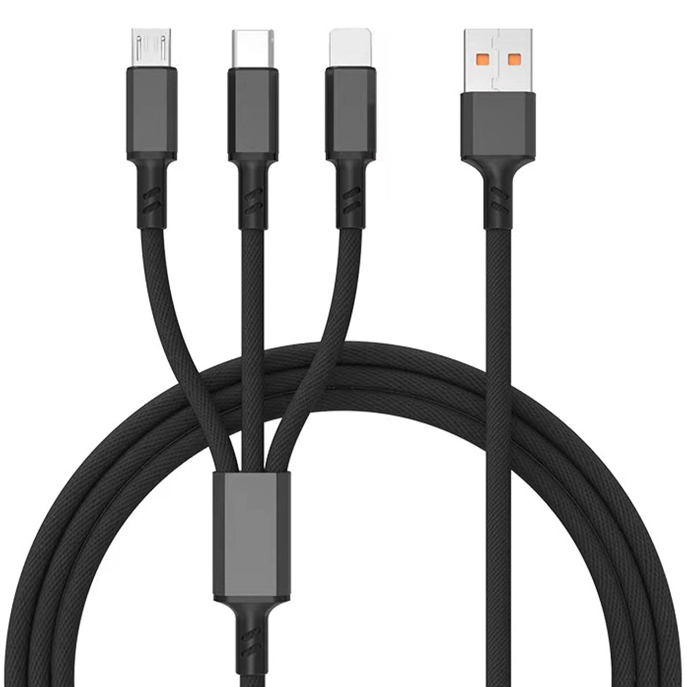 Cablu Date si Incarcare Rapida Timebox, 3 in 1, 40W, 1,2m, QC 3, USB, Negru - Imagine 1