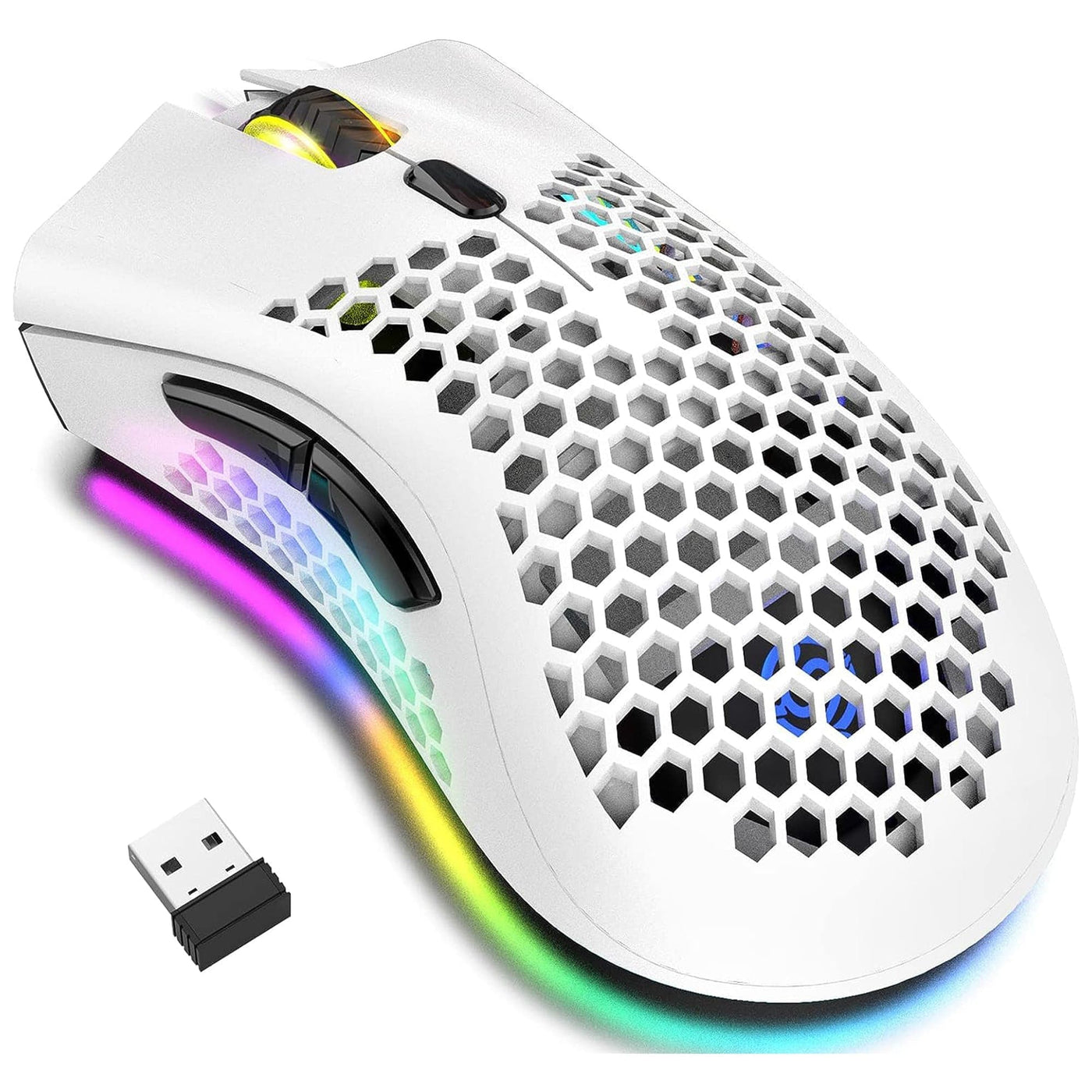 Mouse gaming wireless Timebox, ultrausor 95g, FastCharge, USB, 4 GHz, Alb - Imagine 1