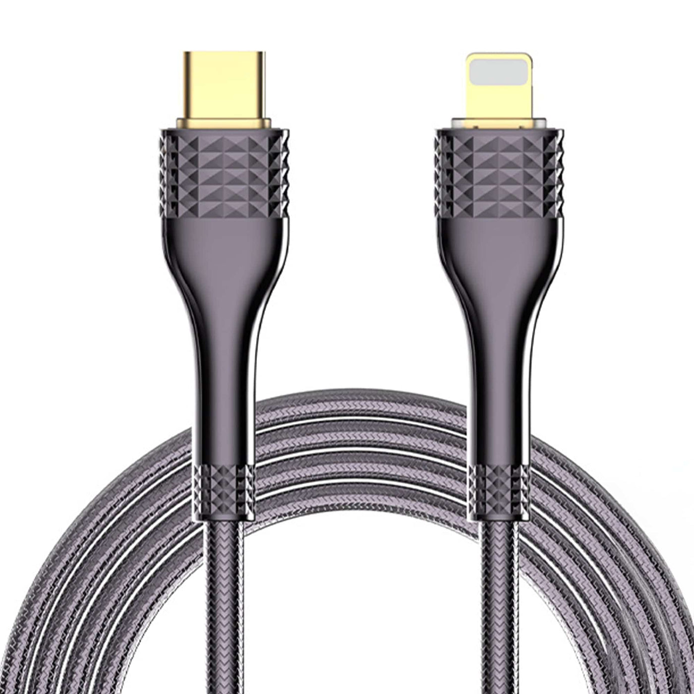 Cablu Date si Incarcare Rapida Timebox, USB-C la Lightning, 30W, 1 m, Negru - Imagine 1