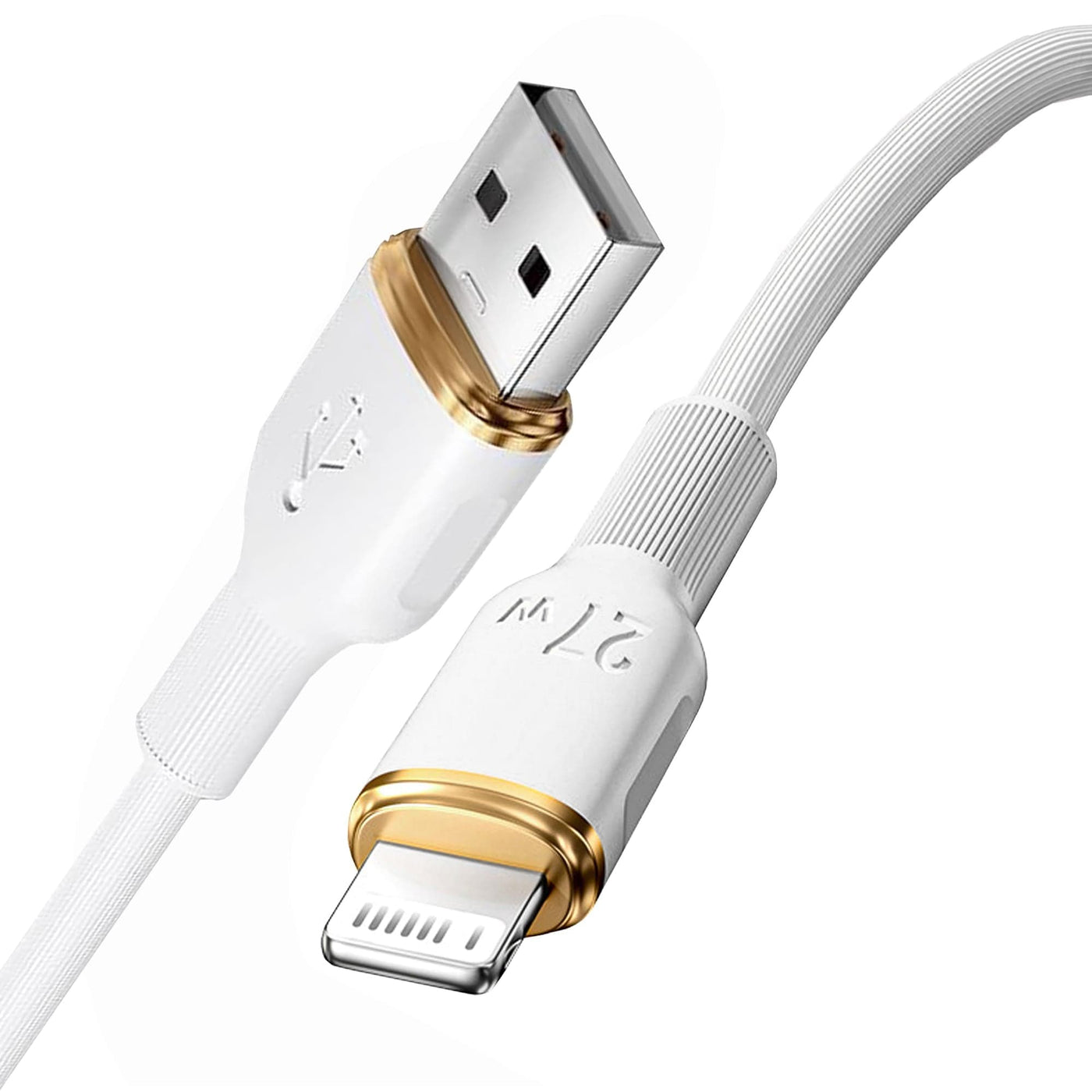 Cablu Date si Incarcare Rapida Timebox, Type-C la Lightning, 27W, 1,5m, Alb - Imagine 1