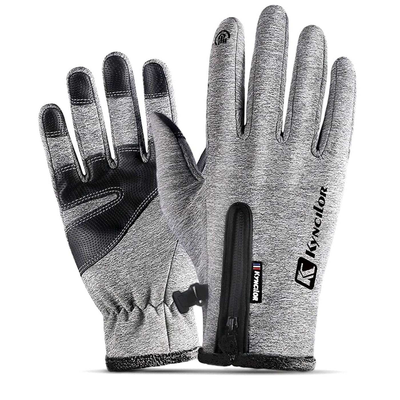 Manusi sport iarna, toamna, aderenta pentru ski, ciclism, Gri - M - Imagine 1