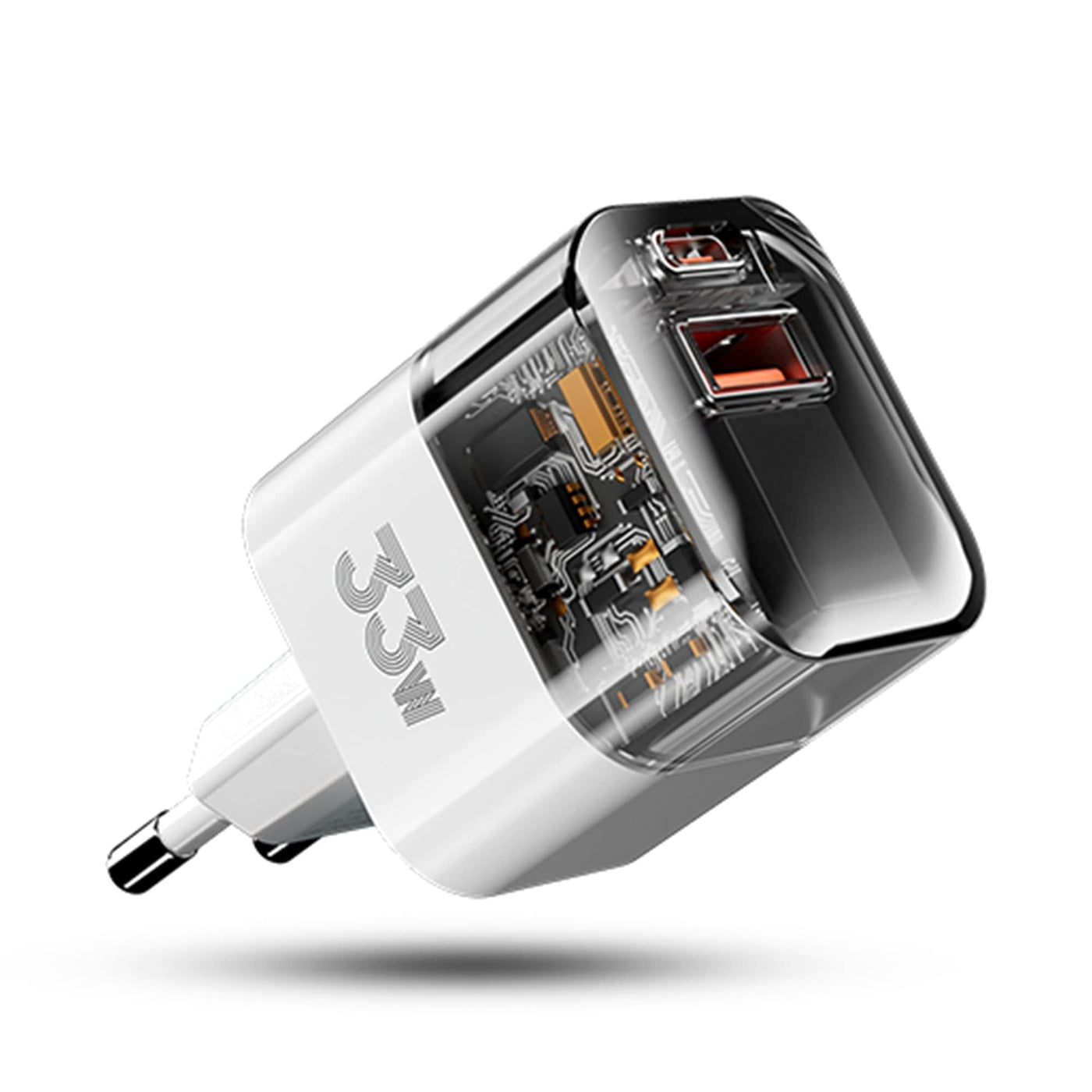 Incarcator Retea Timebox, 2 Porturi, 33W, 1 x Type-C, 1 x USB, Alb - Imagine 1