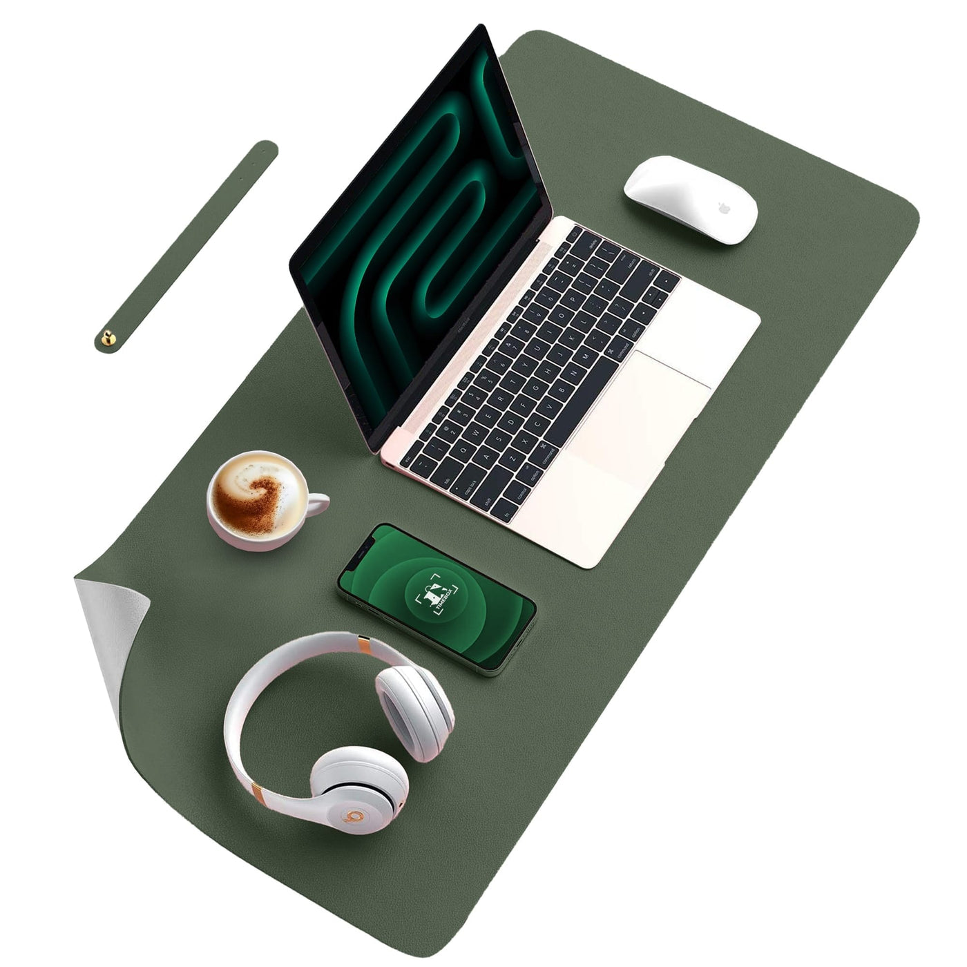 Mousepad gaming XXL cu doua fete din piele pu, 90x45, impermeabil - Imagine 1