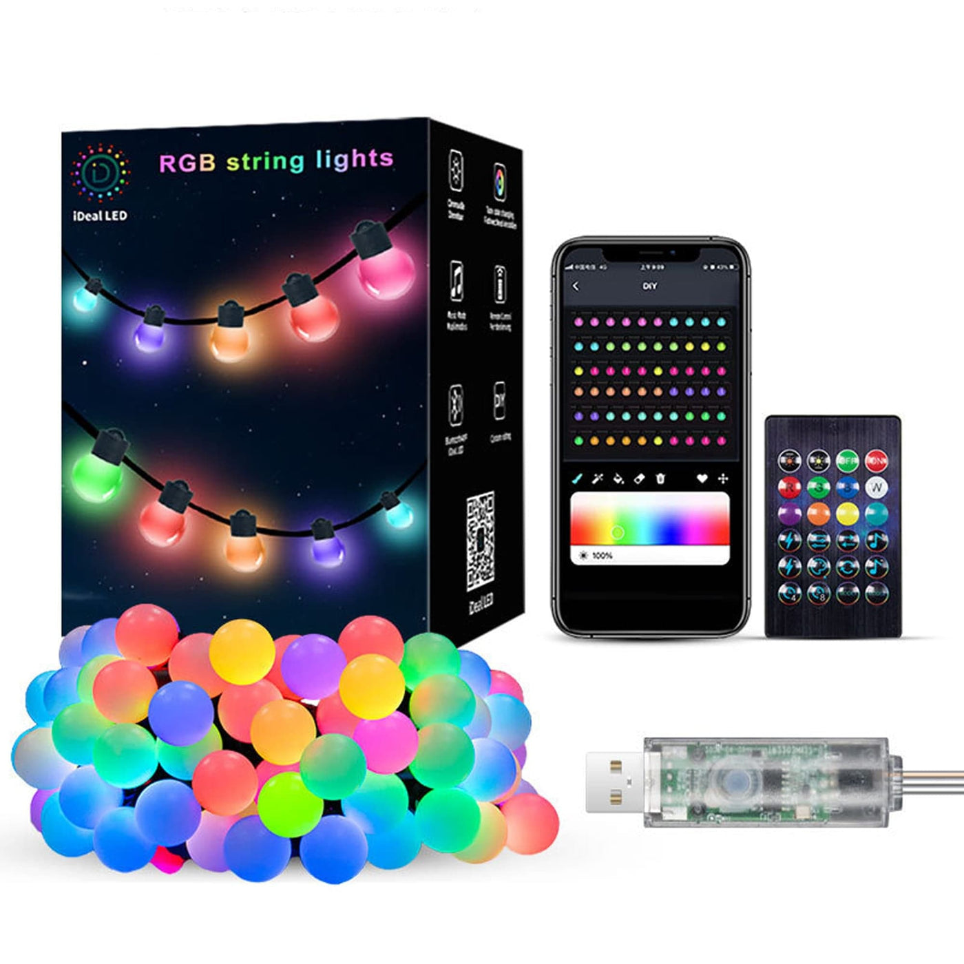 Instalatie LED de Craciun Smart cu aplicatie, Conectare USB, 25 de lumini - Imagine 1