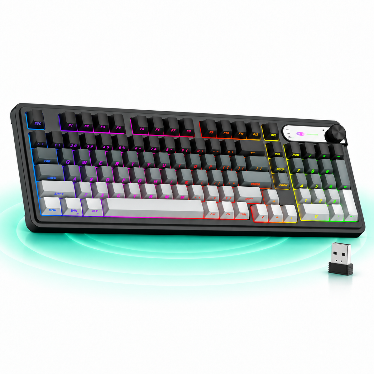 Tastatura Wireless Timebox 98% Tri-Mode RGB Negru