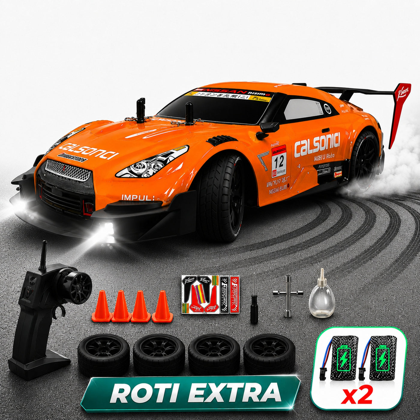 Masina cu telecomanda RC Timebox, 30km/h, 1:16, 4x4, Drift car, Portocaliu