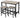 VASAGLE Set masa bar cu 2 scaune, cadru metalic, stil industrial, 120x60x90 cm, gri stejar