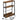 VASAGLE Masuta ingusta cu priza si porturi de incarcare USB, 3 rafturi, 45x18x58 cm, maro rustic