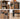 VASAGLE Comoda cu 3 usi din sticla, cadru metalic, stil industrial, 35x100x75 cm, maro rustic