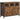 VASAGLE Comoda cu 3 usi din sticla, cadru metalic, stil industrial, 35x100x75 cm, maro rustic