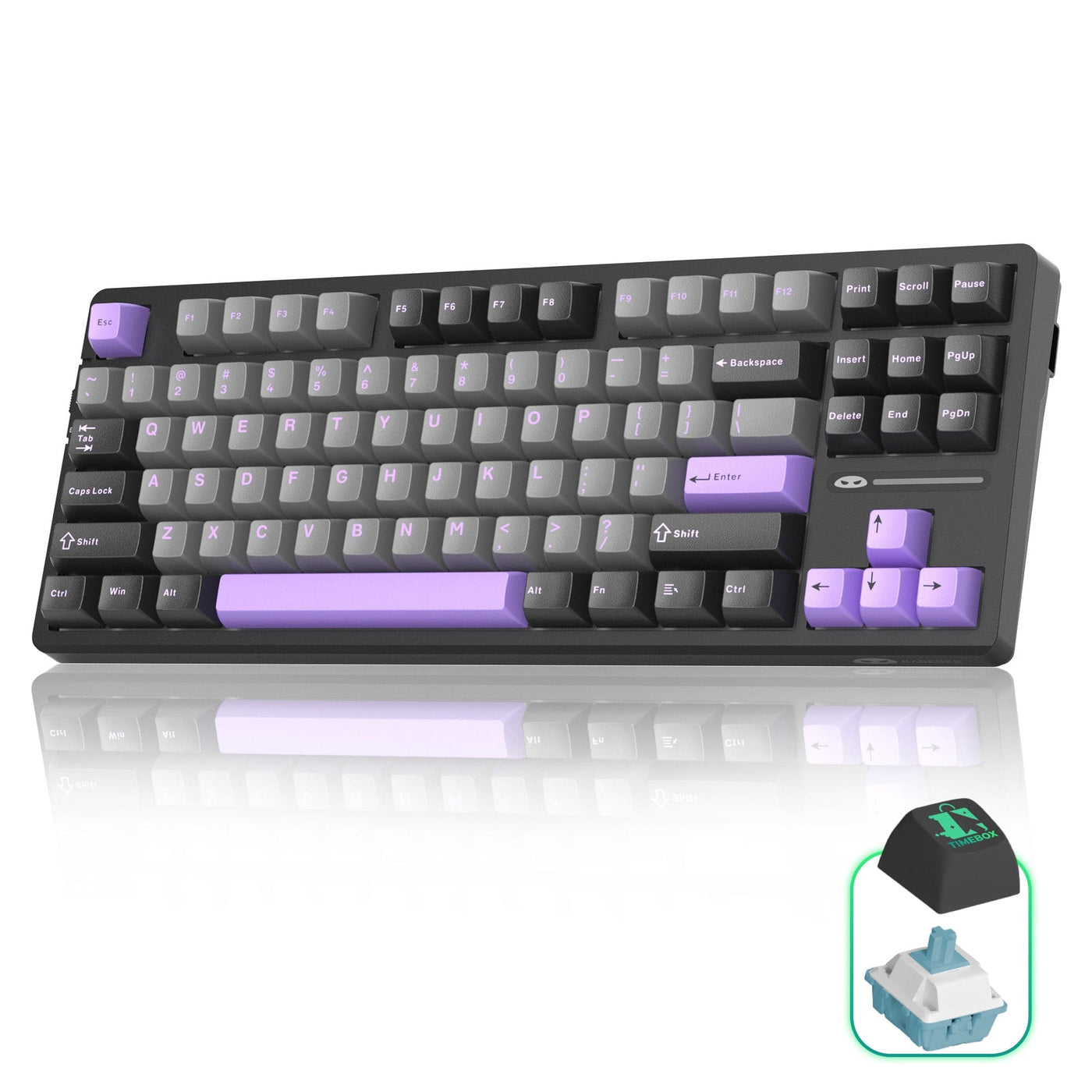 Tastatura Mecanica Gaming Timebox, 80%, Hot-Swap, Wireless, Gasket, Mov - Imagine 1