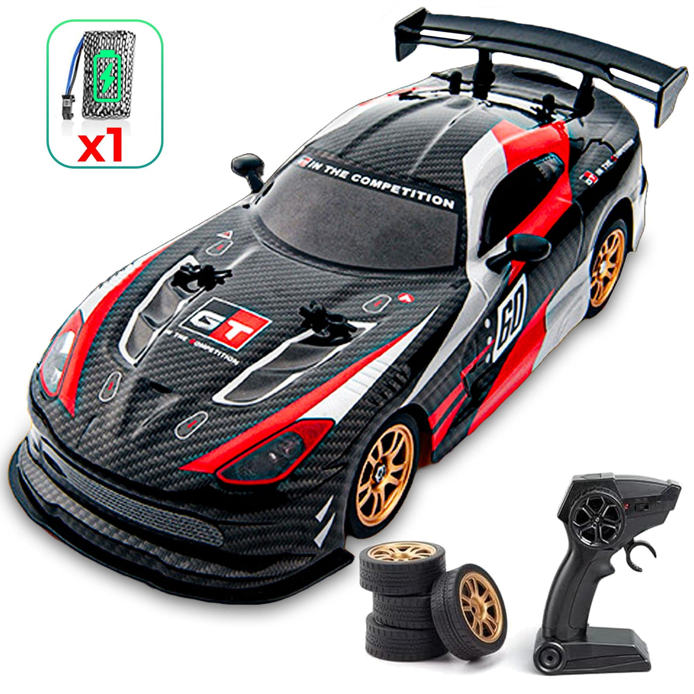 Masina cu telecomanda RC Timebox, 16km/h, 1:16, Drift car, Rotire 360, Negru - Imagine 1